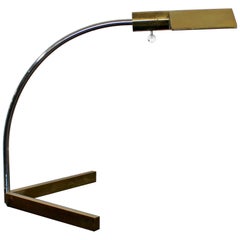 Mid-Century Modern Cedric Hartman Chrome Brass Lucite Adjustable Desk Lamp 1960s