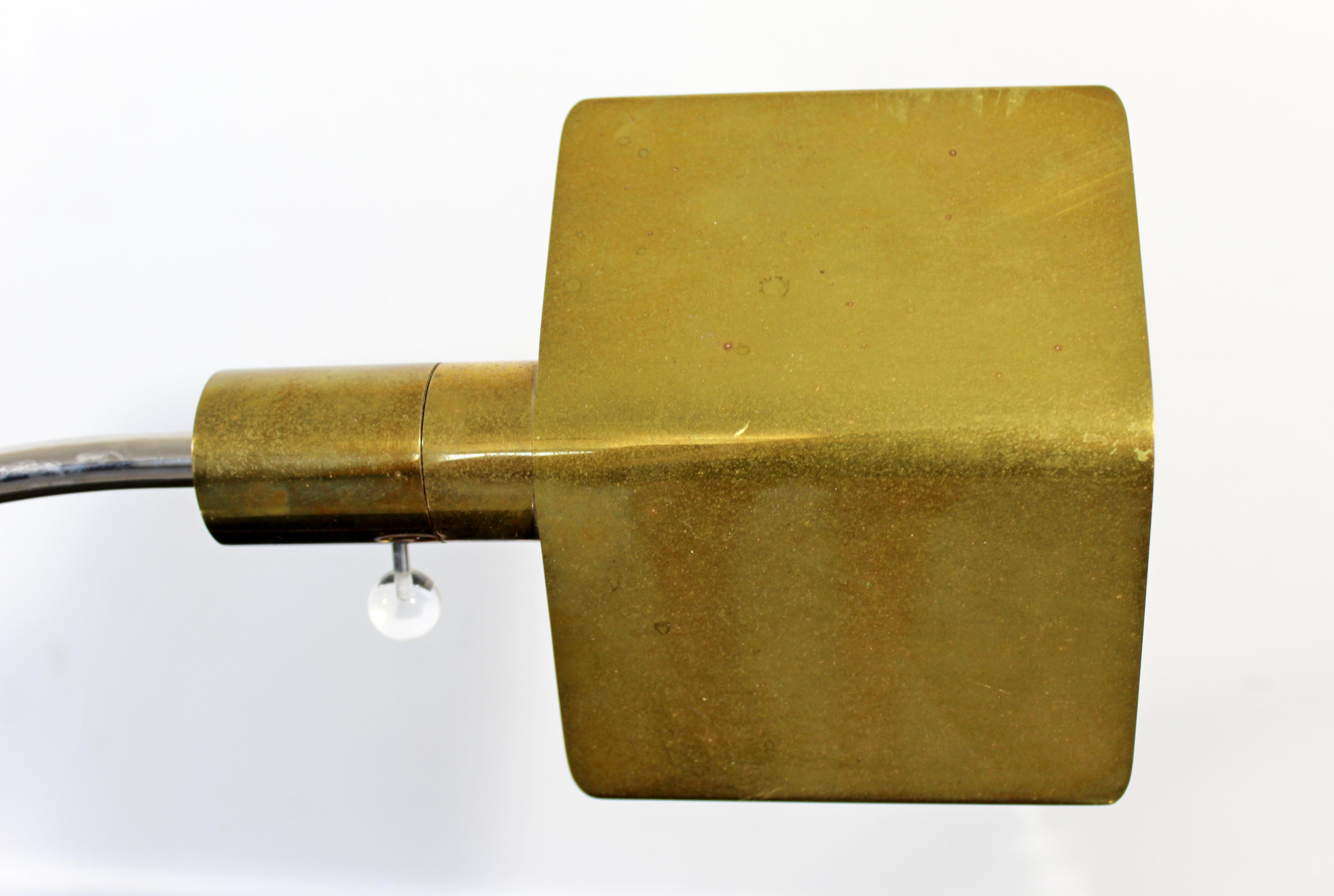 American Mid-Century Modern Cedric Hartman Chrome Brass Lucite Adjustable Desk Lamp 1960s