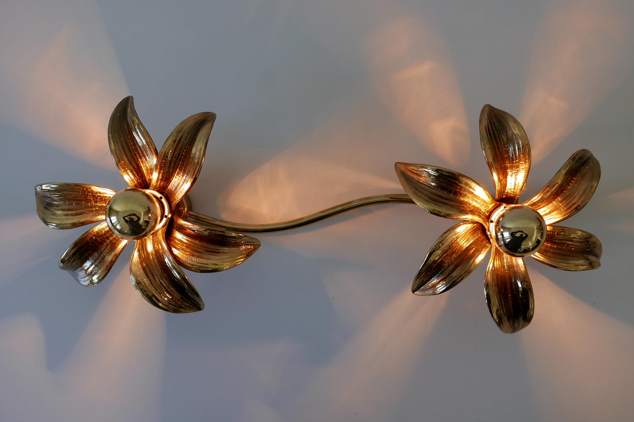 Brass Mid-Century Modern Ceiling Fixture or Wall Lamp by Willy Daro for Massive, 1970s For Sale