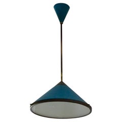 Mid-Century Modern ceiling lamp in blue, 1950s