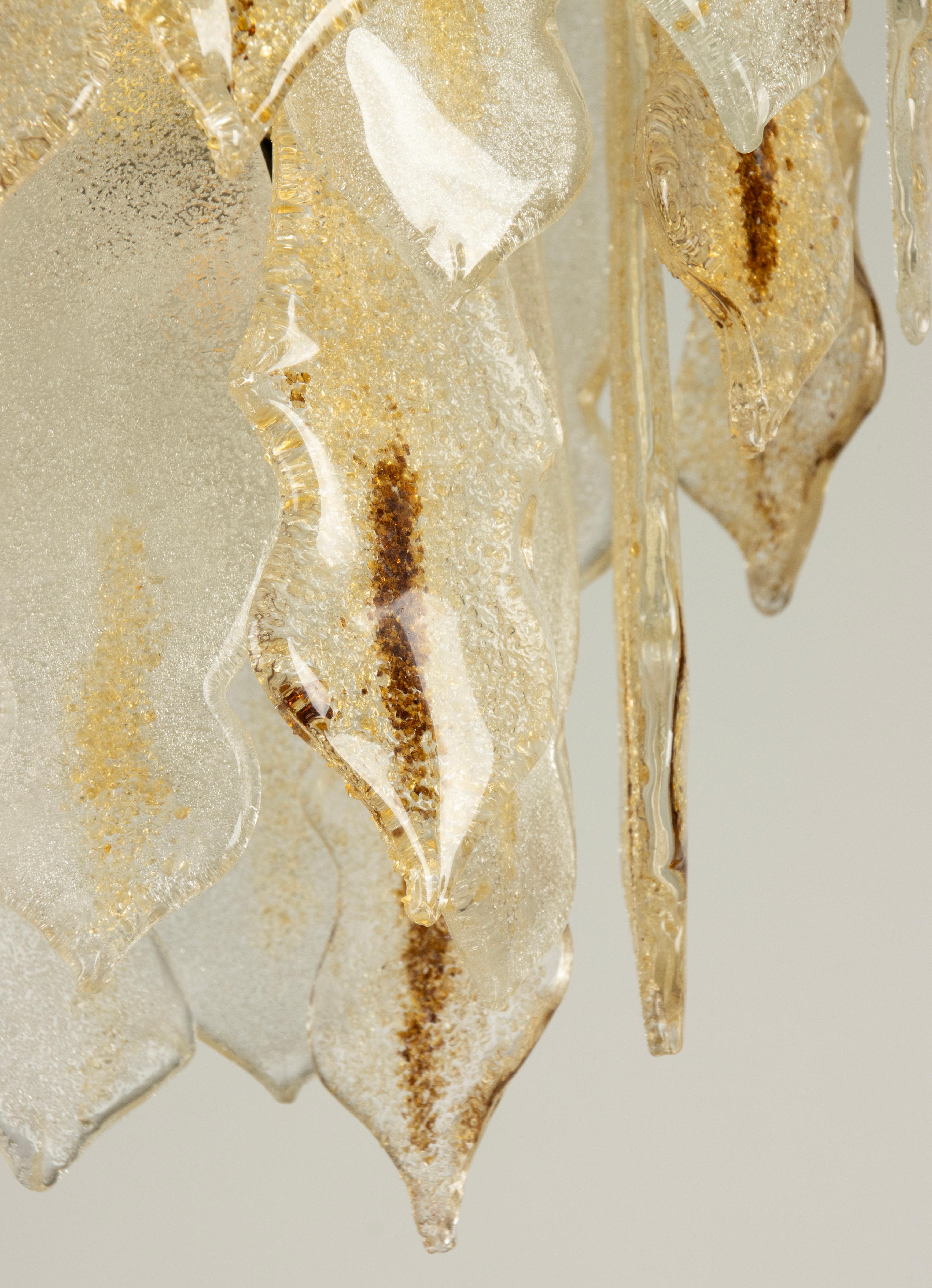 Mid Century Modern Ceiling Lamp - Murano Glass Drops im Angebot 3