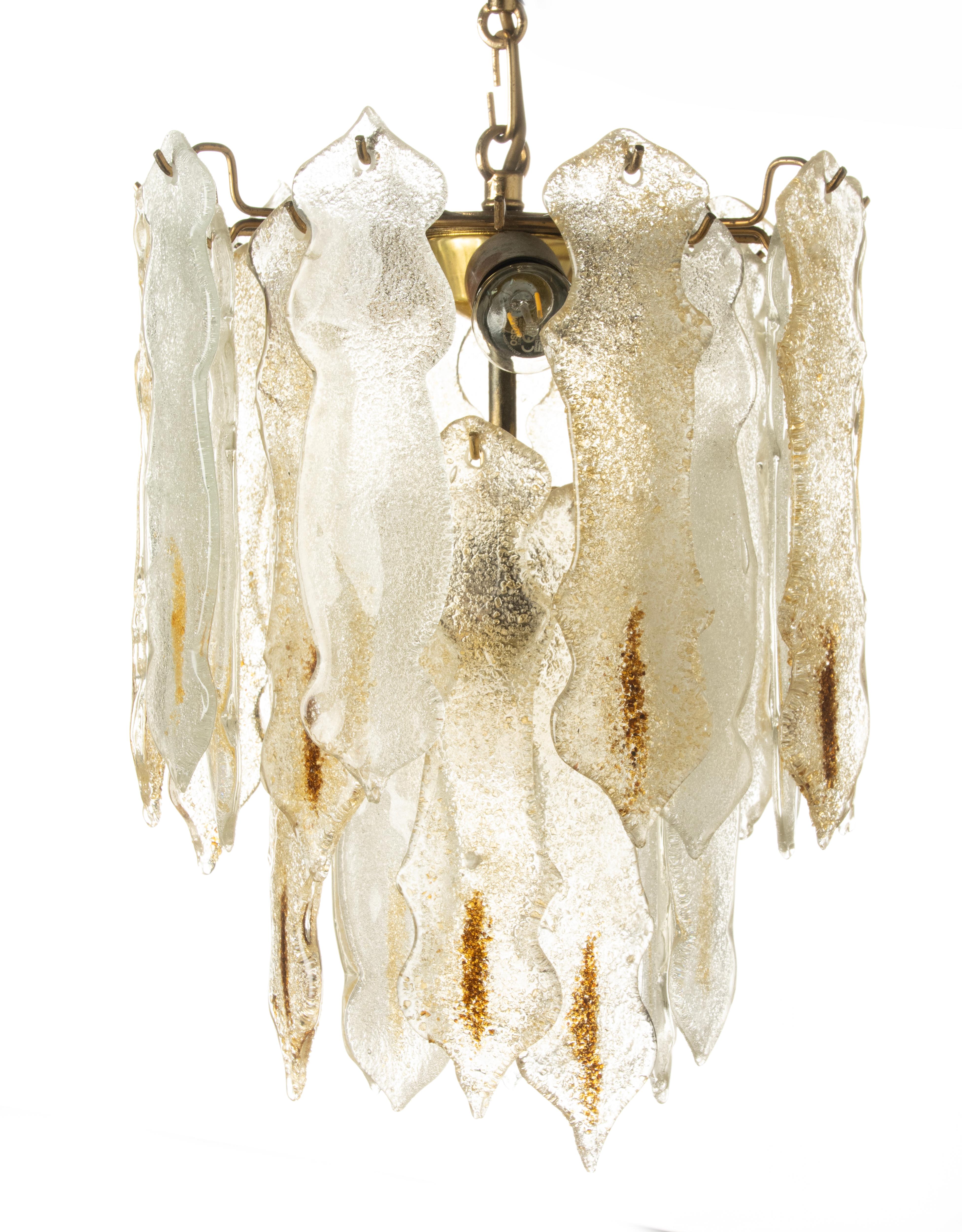 Mid Century Modern Ceiling Lamp - Murano Glass Drops im Angebot 4
