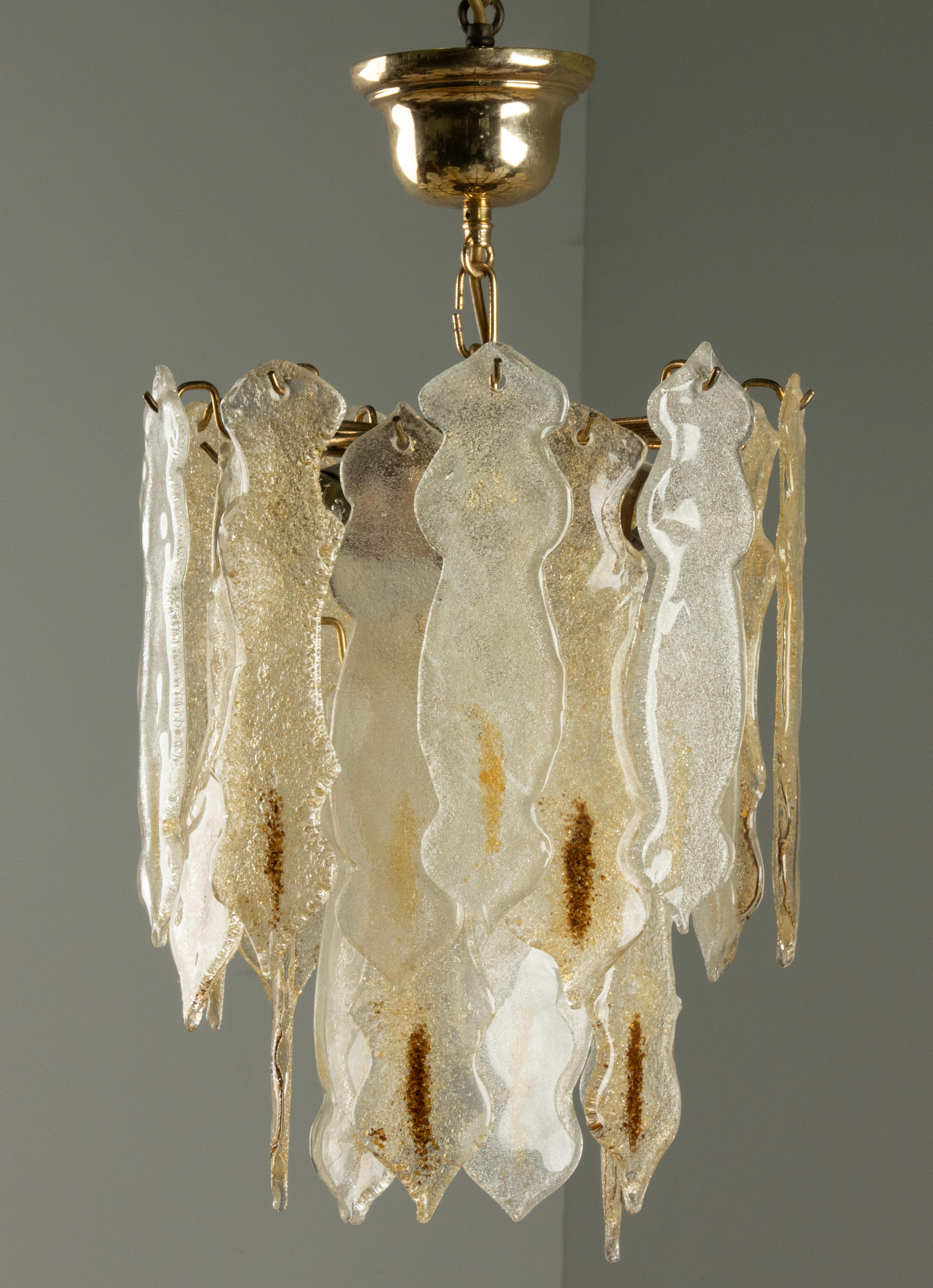 Mid Century Modern Ceiling Lamp - Murano Glass Drops im Angebot 7