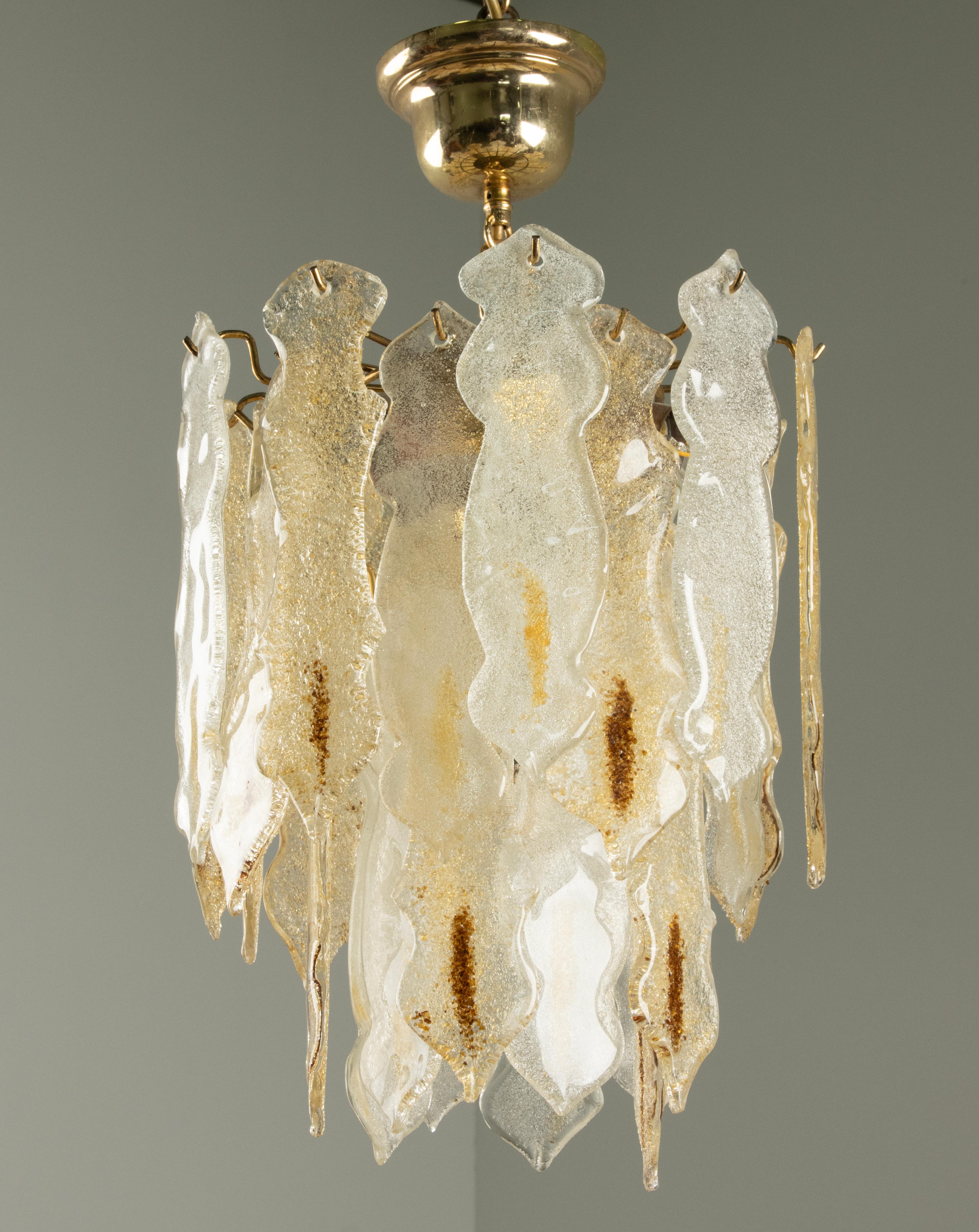 Mid Century Modern Ceiling Lamp - Murano Glass Drops im Angebot 9
