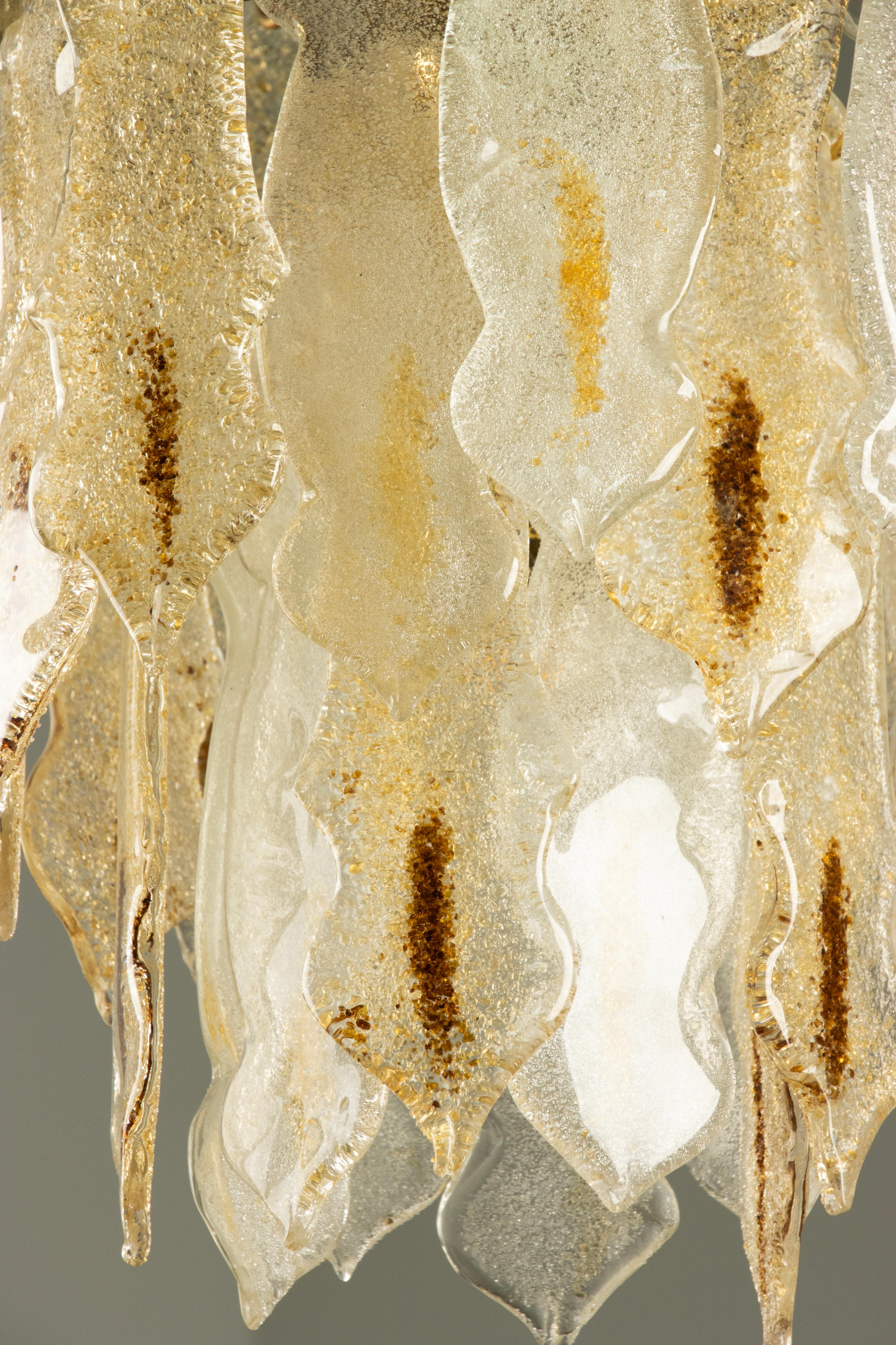 Mid Century Modern Ceiling Lamp - Murano Glass Drops im Angebot 10