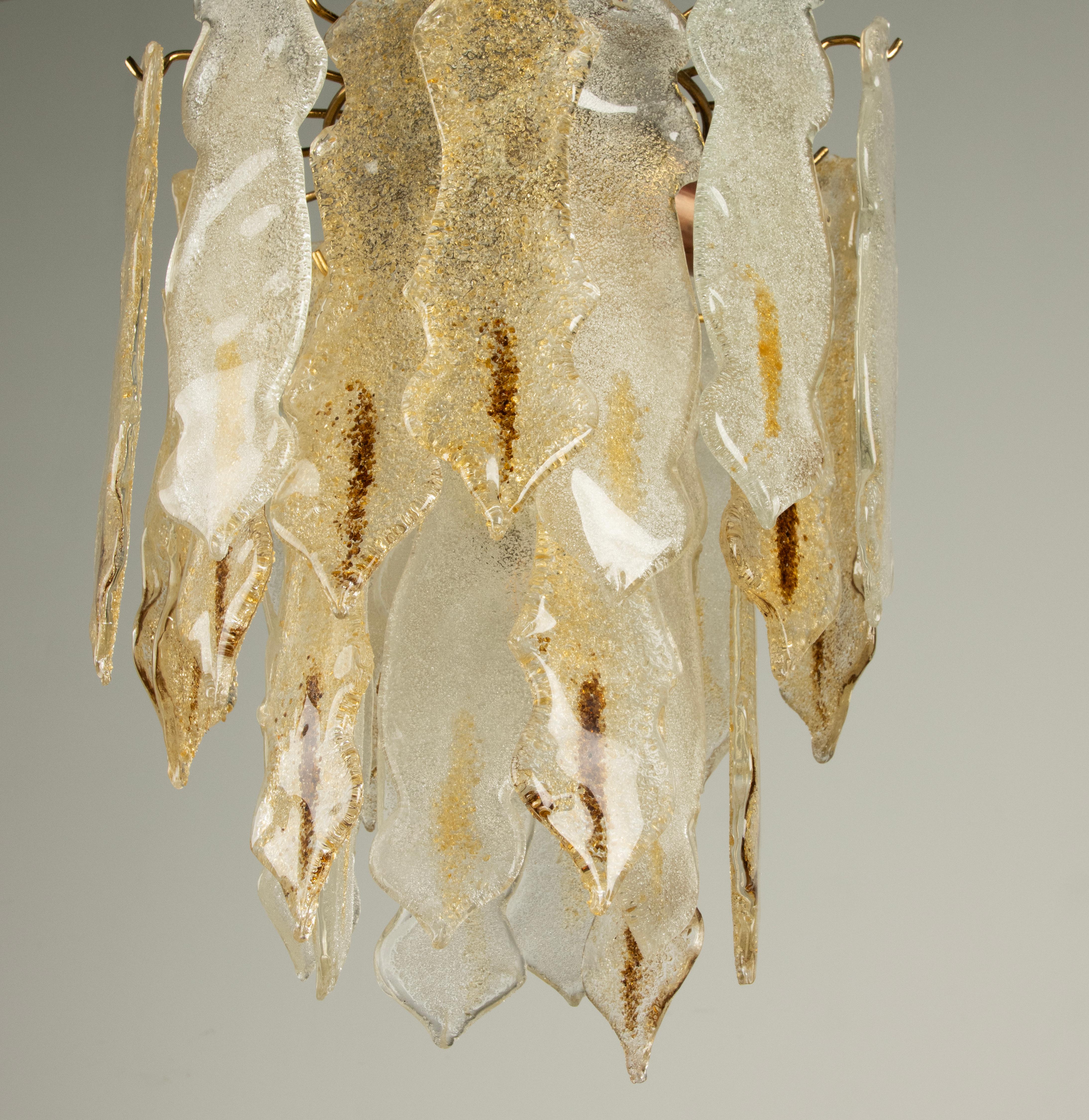 Mid Century Modern Ceiling Lamp - Murano Glass Drops im Angebot 1