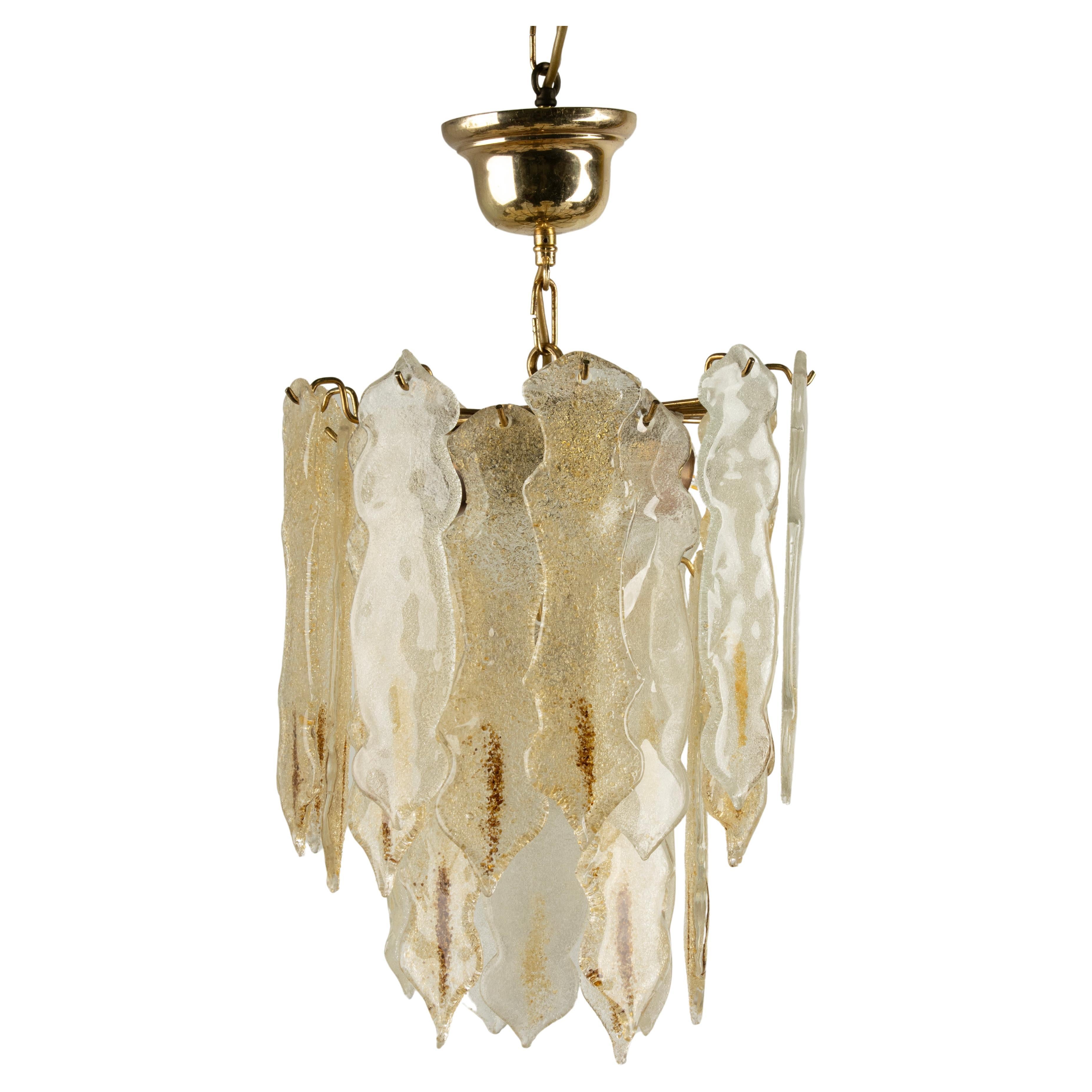 Mid Century Modern Ceiling Lamp - Murano Glass Drops im Angebot
