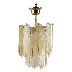 Vintage Mid Century Modern Ceiling Lamp - Murano Glass Drops 