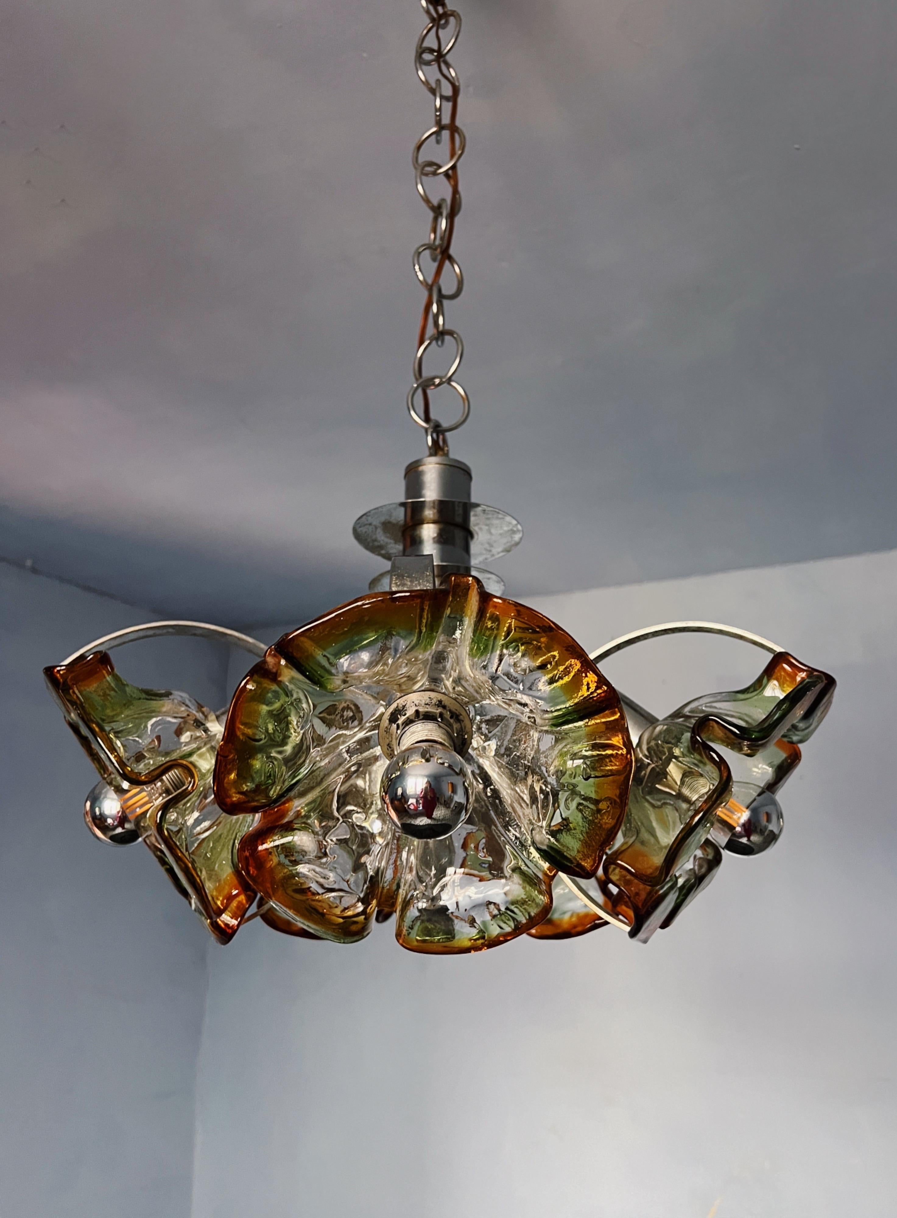 Mid-century modern ceiling light, designed by Carlo Nason for Mazzega For Sale 5