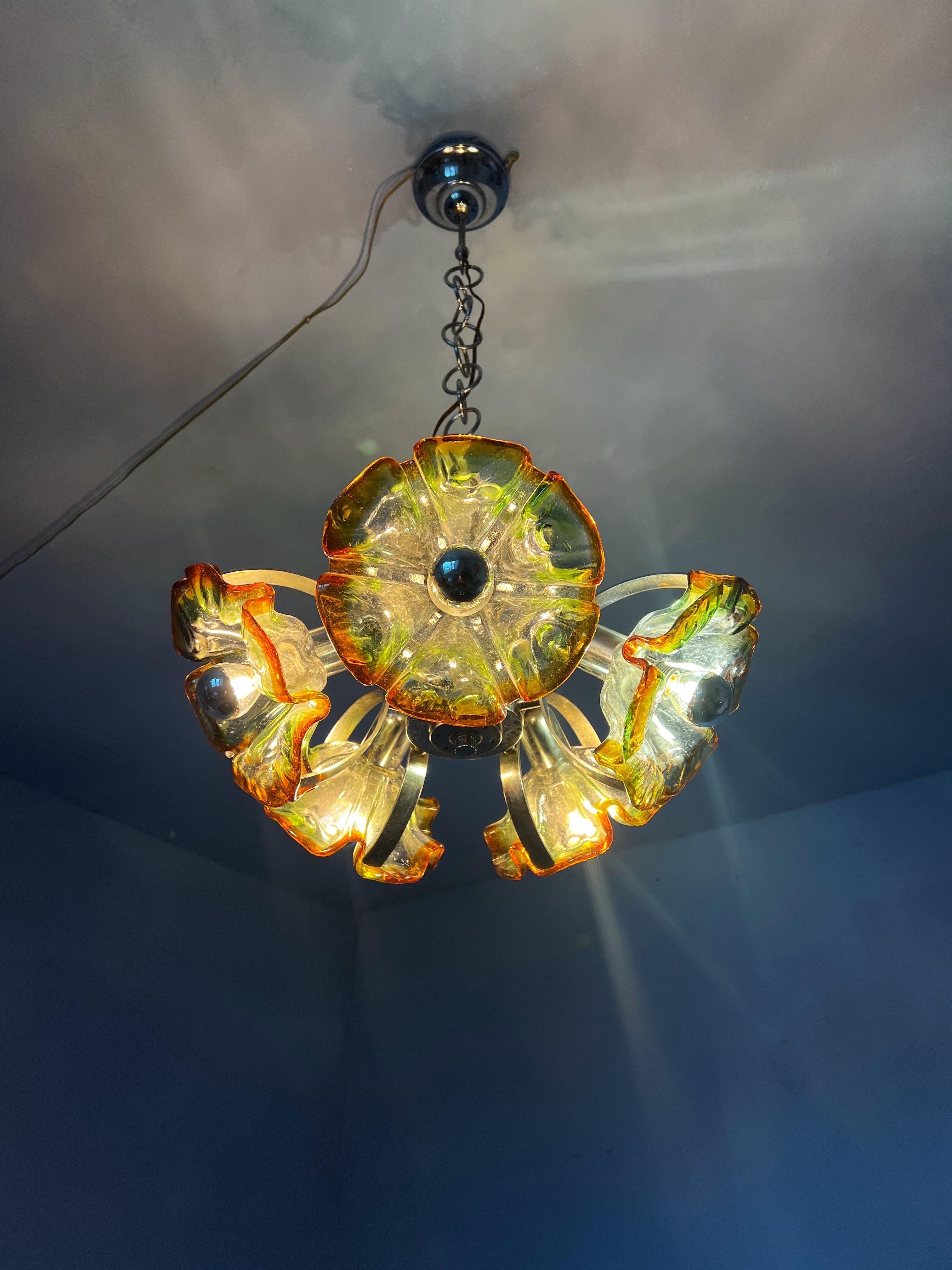 Mid-century modern ceiling light, designed by Carlo Nason for Mazzega For Sale 6