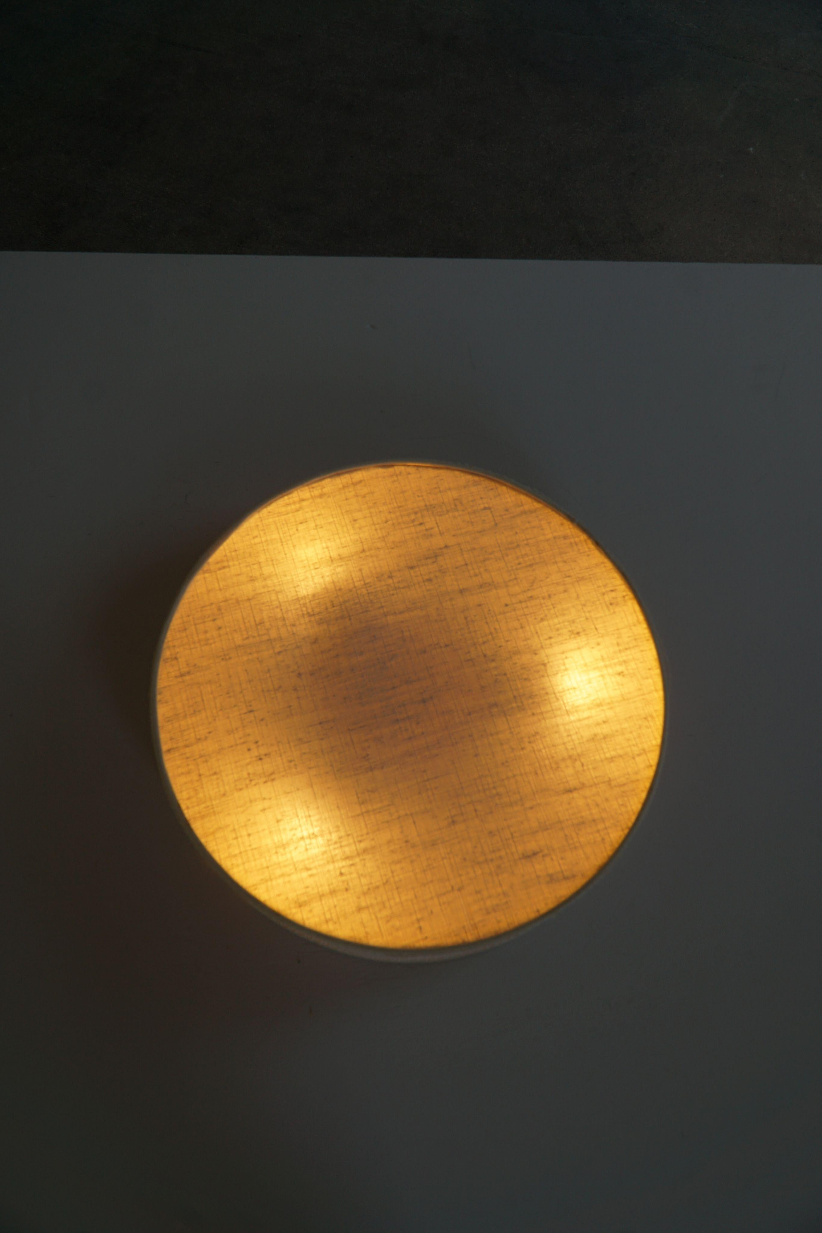 Mid Century Modern Ceiling / Wall Sconce in Linen and Lace, Sweden, 1950s For Sale 7