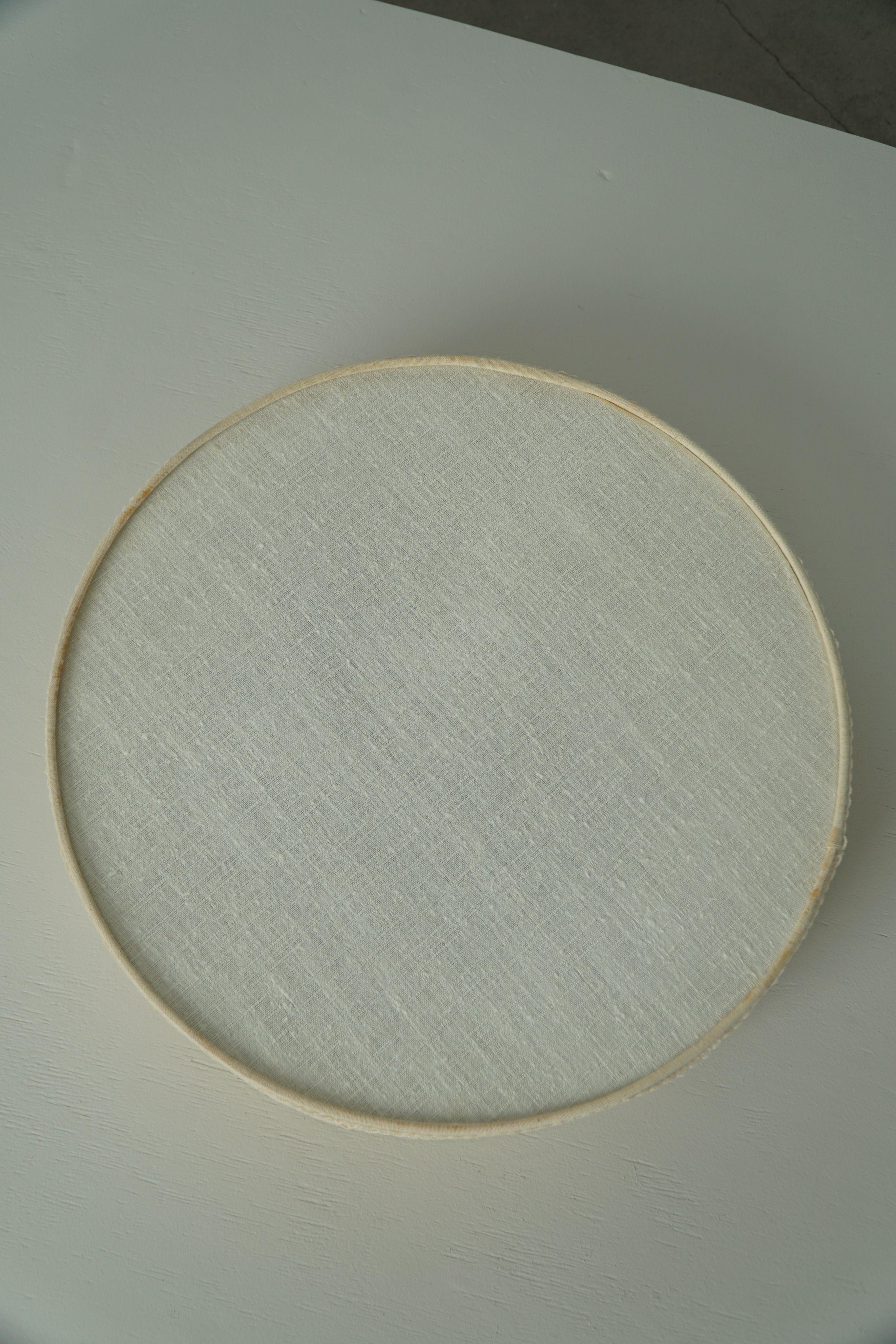 Mid Century Modern Ceiling / Wall Sconce in Linen and Lace, Sweden, 1950s In Good Condition For Sale In Odense, DK
