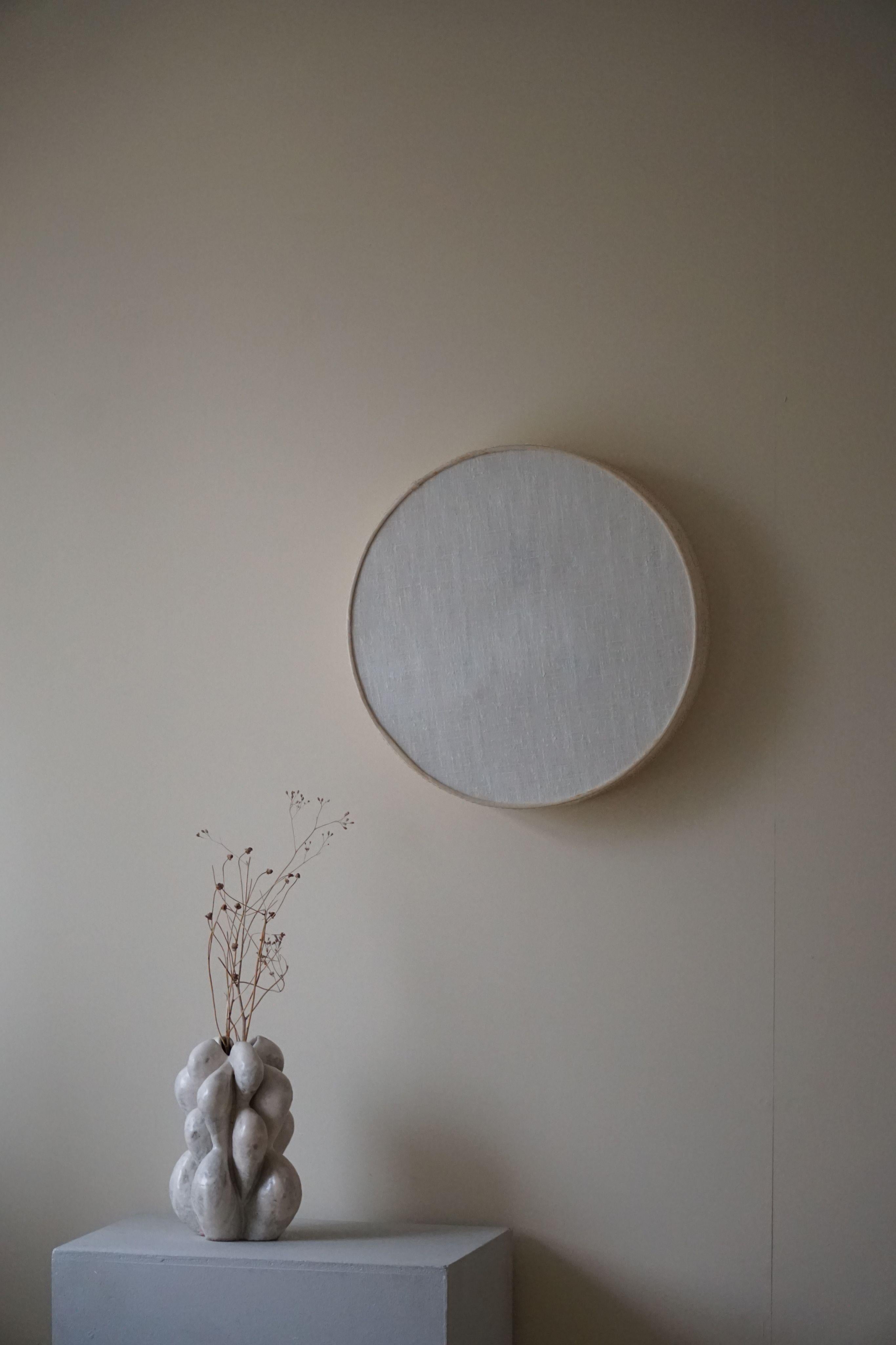 Mid Century Modern Ceiling / Wall Sconce in Linen and Lace, Sweden, 1950s For Sale 1