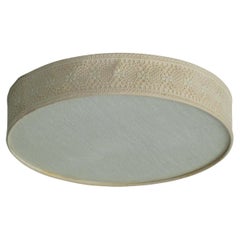 Mid Century Modern Ceiling / Wall Sconce in Linen and Lace, Sweden, 1950s