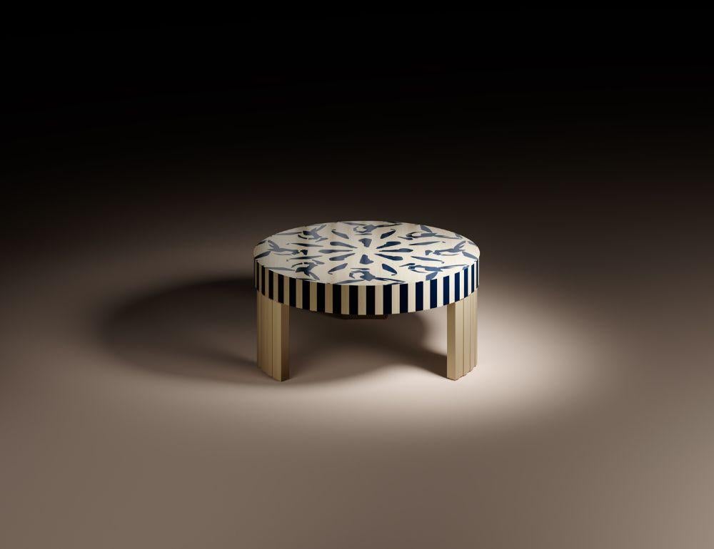 blue and white coffee table
