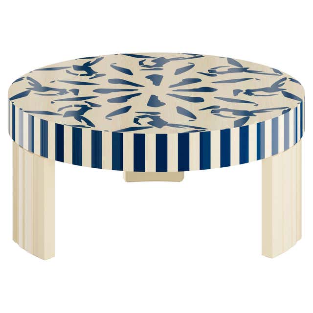 Abstract Center Table Modern Round Center Coffee Center Table Abstract Pattern Black and ...
