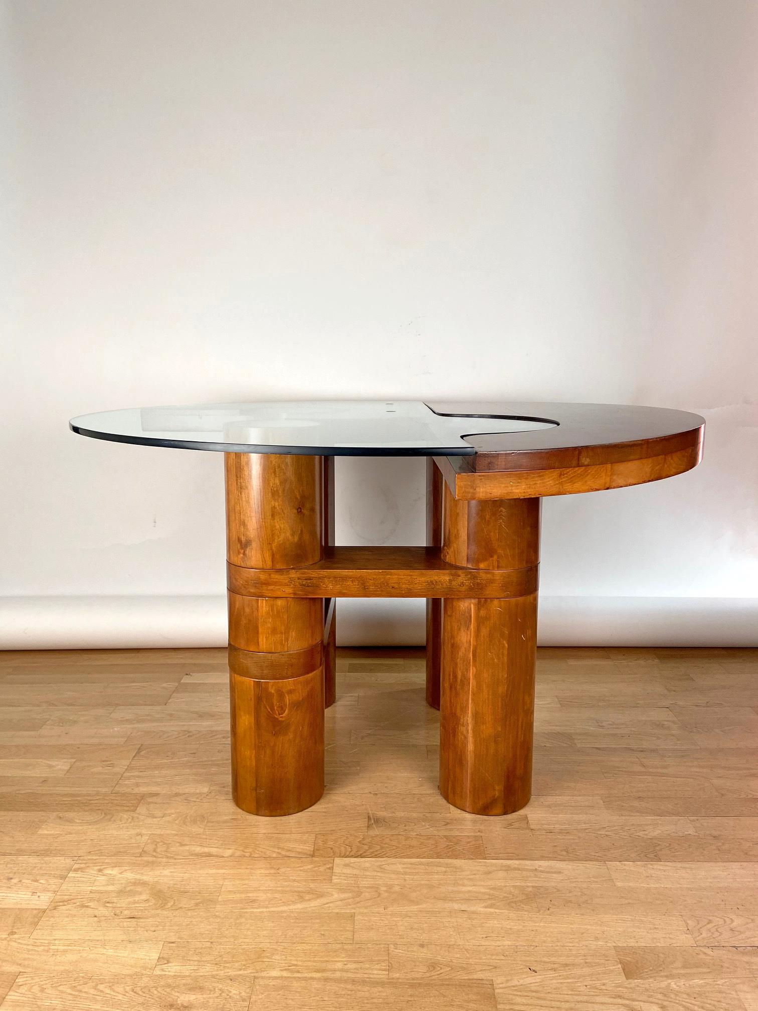 Mid-Century Modern Center/Dining Walnut Table Attributed to N & Patuzzi NP Group In Good Condition In Madrid, ES