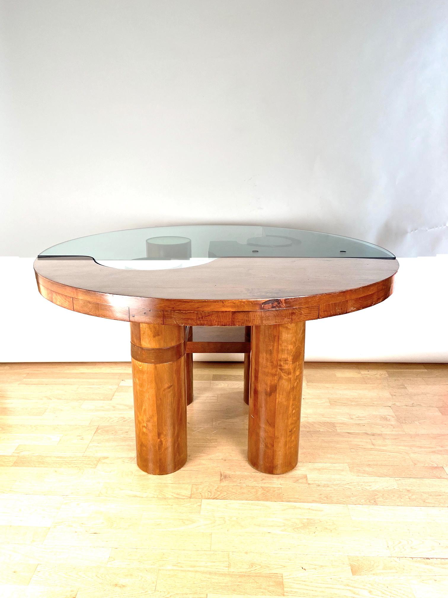 Mid-Century Modern Center/Dining Walnut Table Attributed to N & Patuzzi NP Group 2