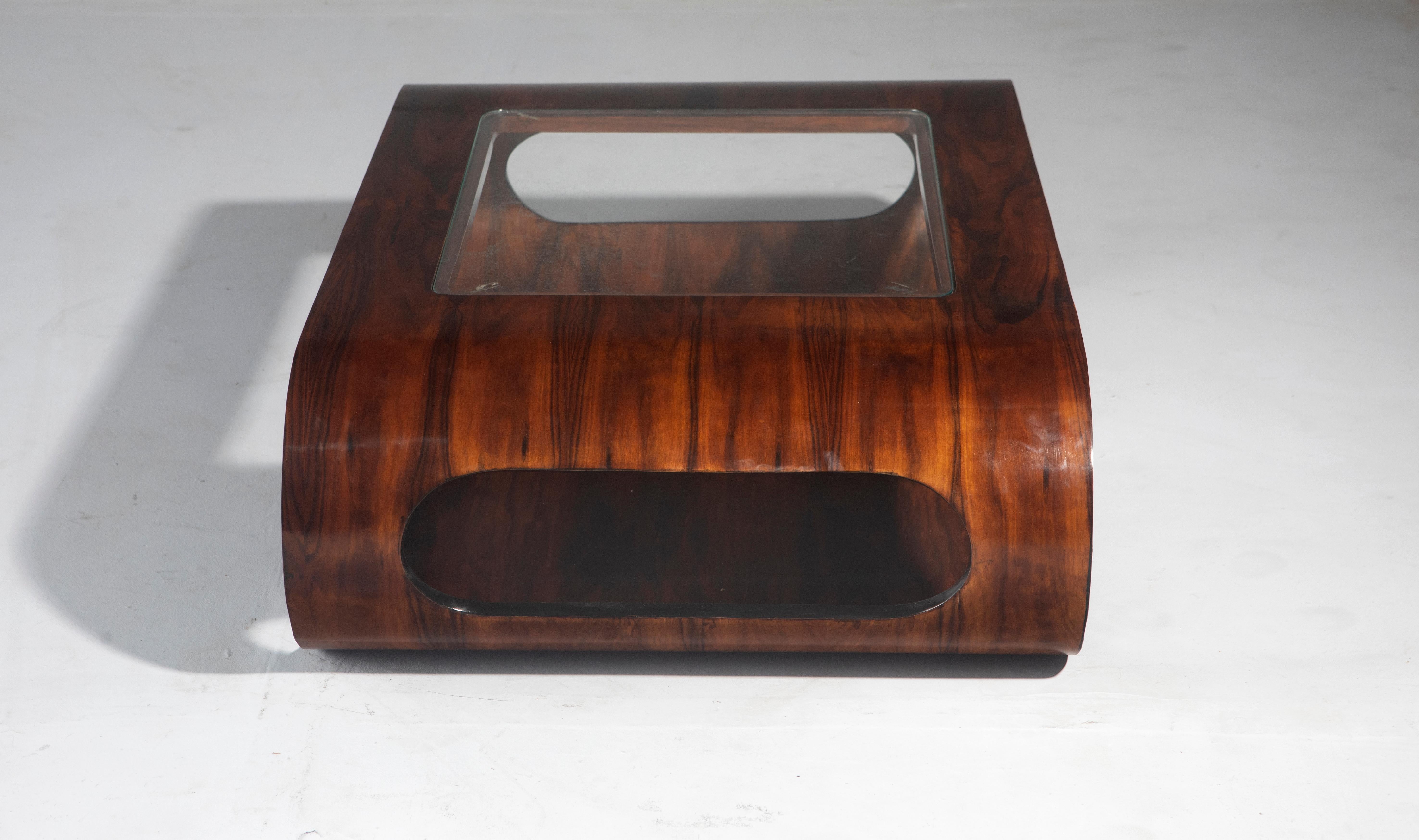 Varnished Mid-Century Modern Center table by Bertomeu & Cia, 1960s For Sale
