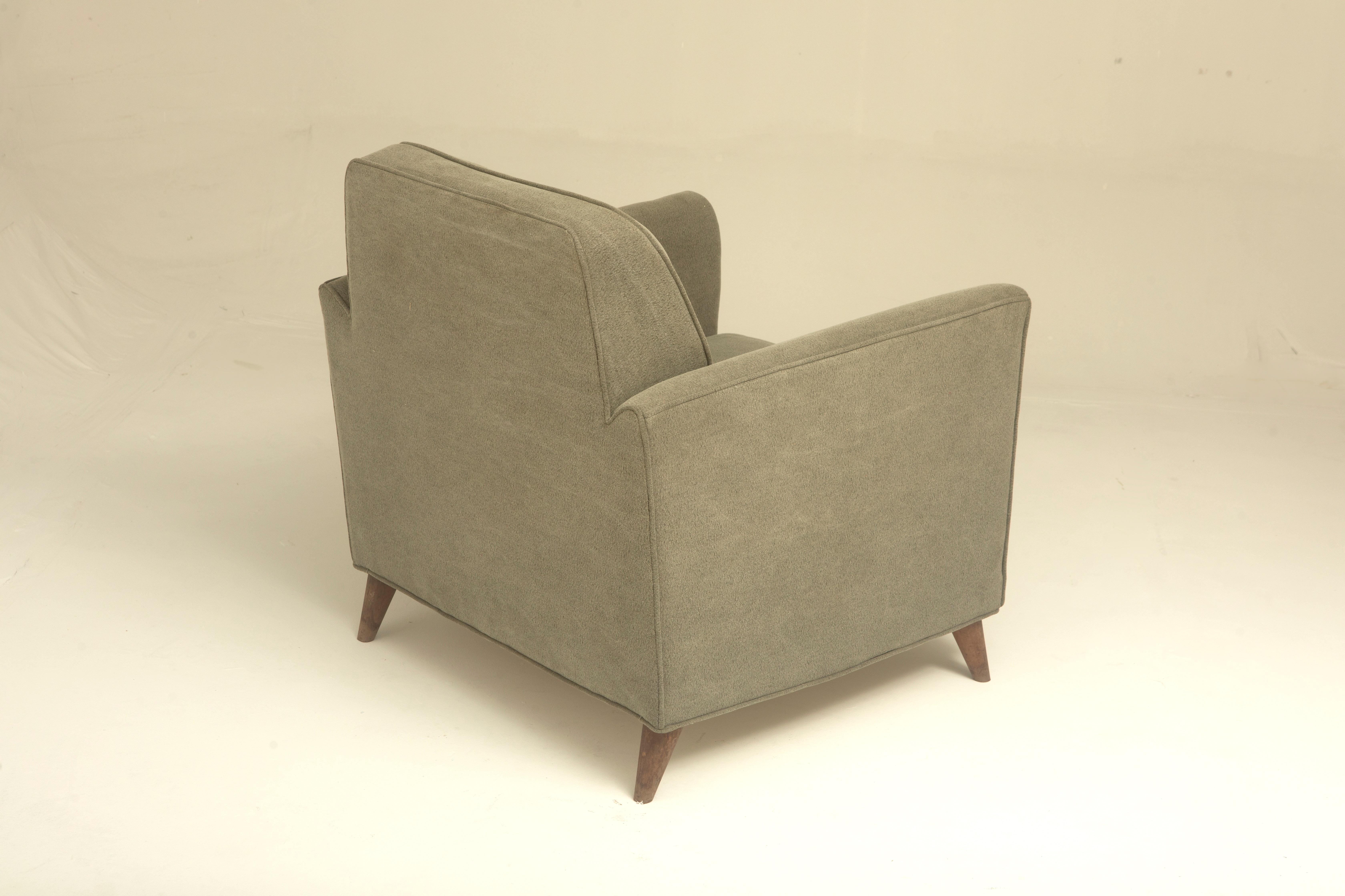 Fabric Mid-Century Modern Armchair by Brazilian Designer, 1970s For Sale