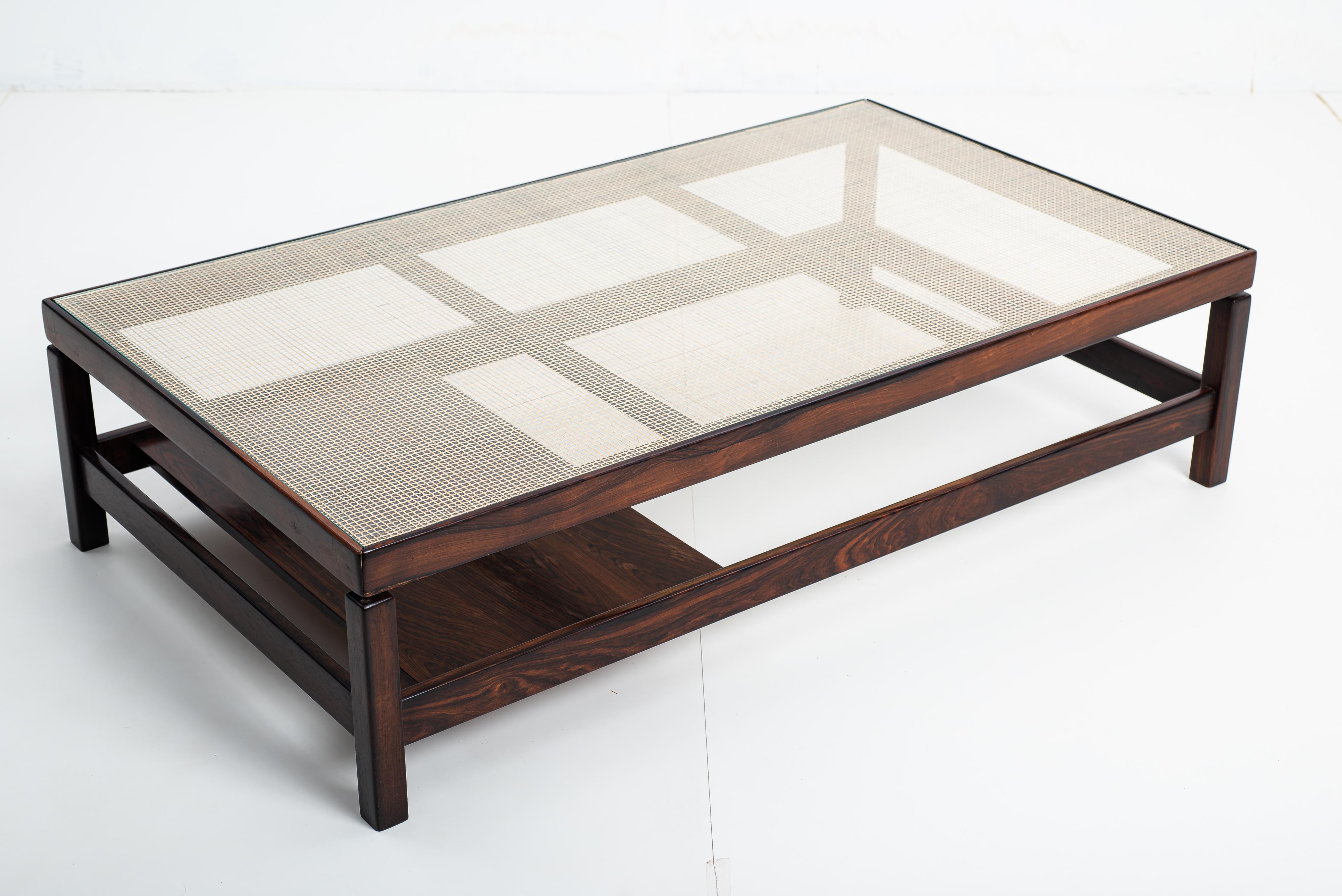 Caning Mid-Century Modern Center table by Brazilian Designer, Brazil, 1960s For Sale