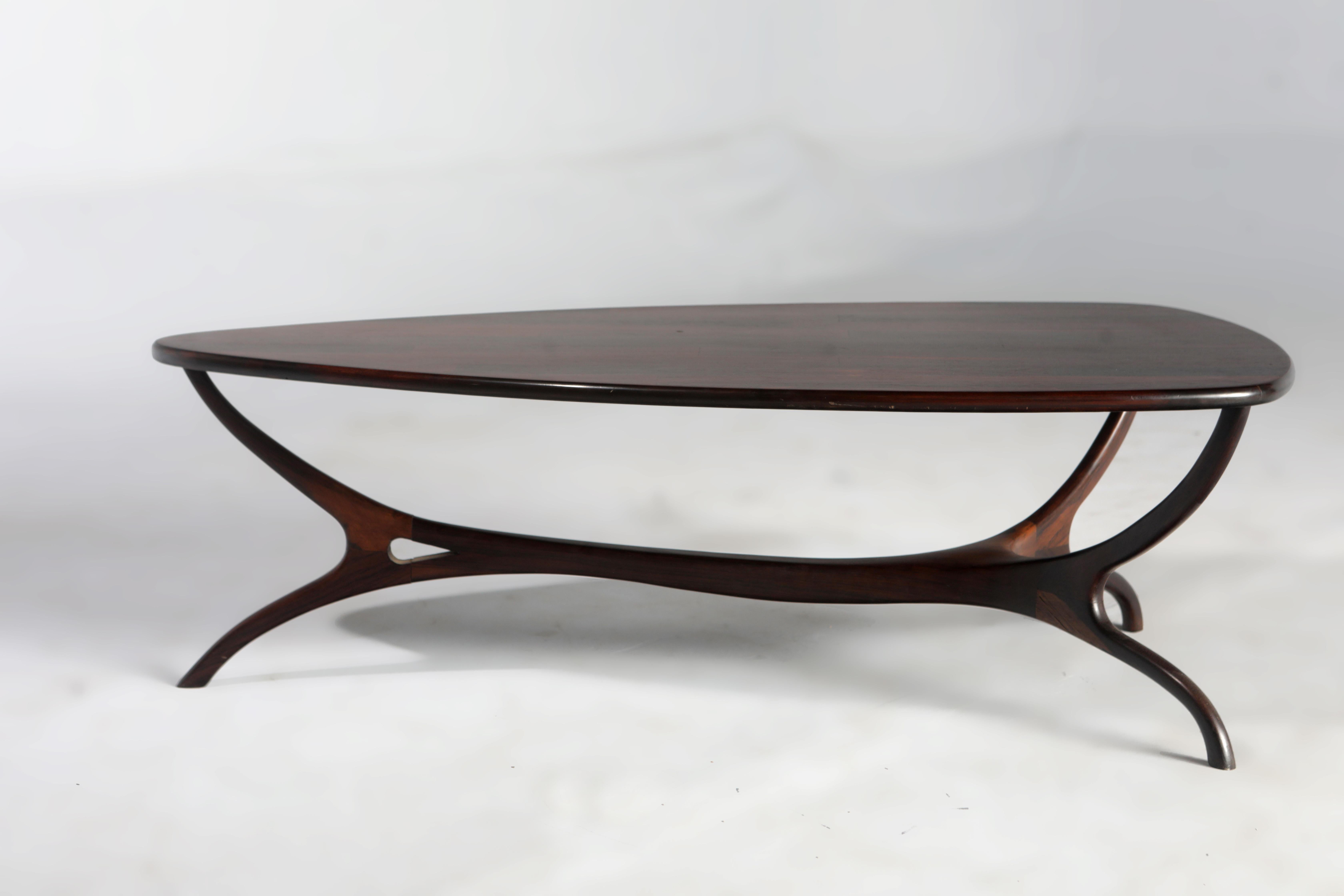 Mid-20th Century Mid-Century Modern Center Table by Giuseppe Scapinelli, Brazil, 1960s For Sale
