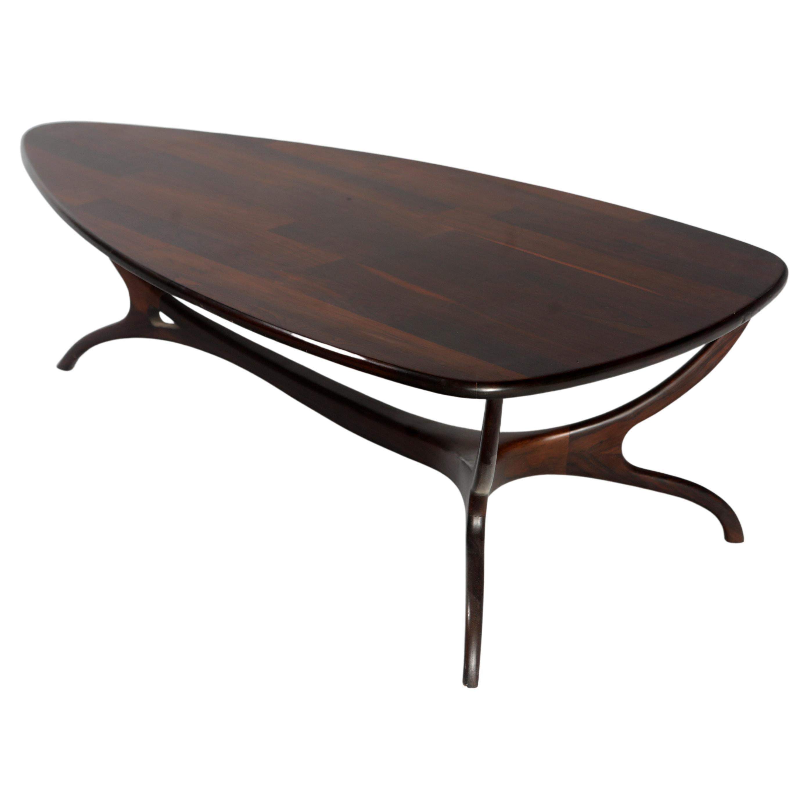 Mid-Century Modern Center Table by Giuseppe Scapinelli, Brazil, 1960s