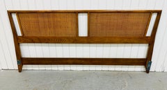 Mid-Century Modern Century Walnut & Cane King Headboard