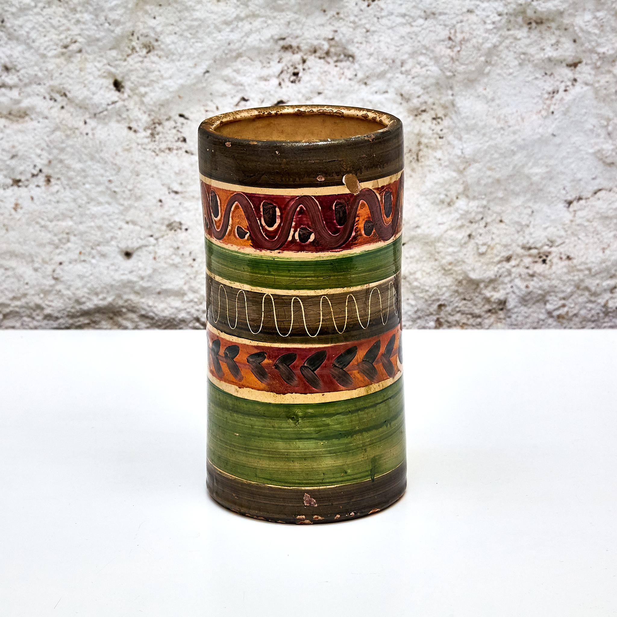 Spanish Mid-Century Modern Ceramic Albarelo by Vergés, circa 1920 For Sale