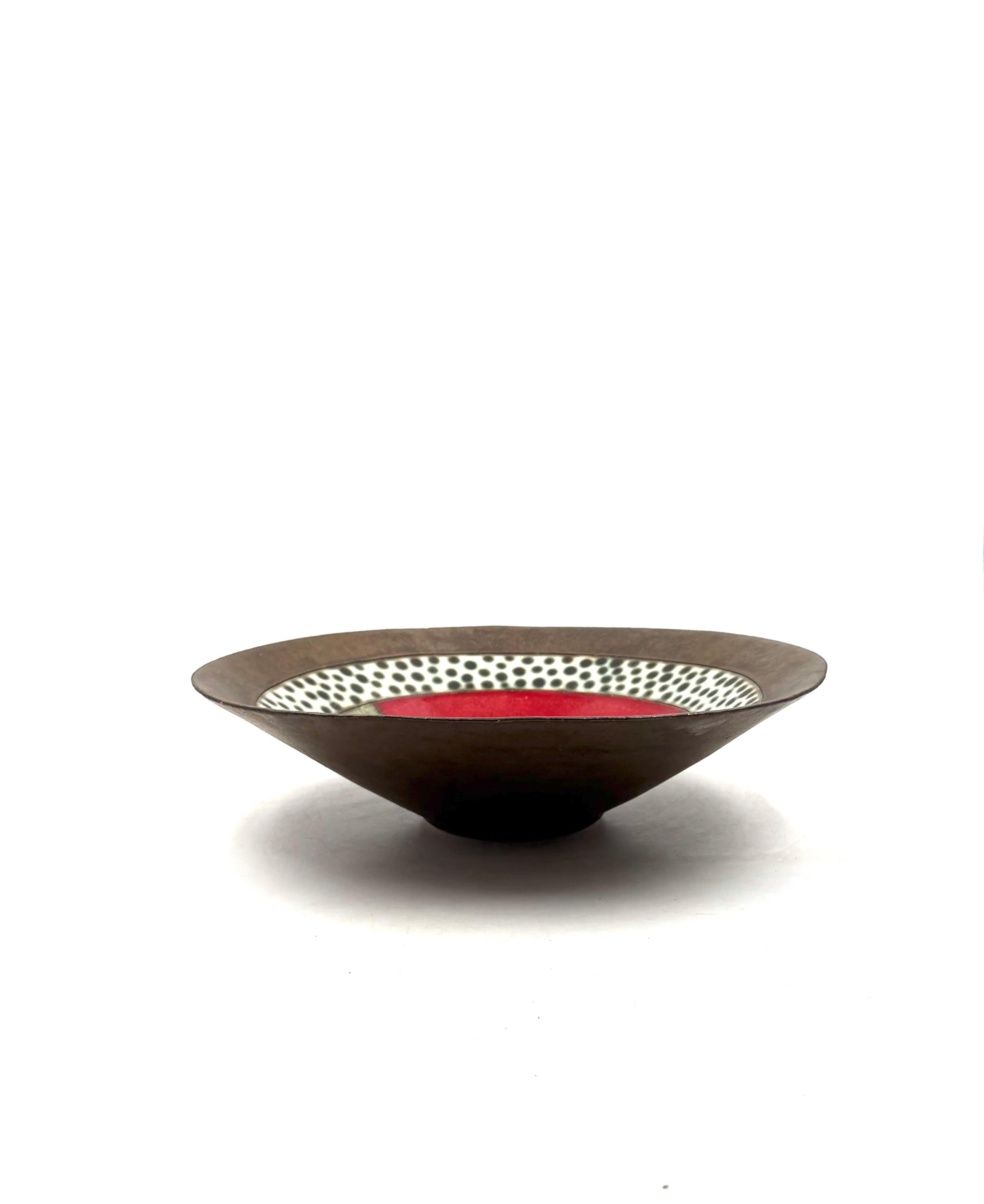 Moderne Keramikschale aus der Mitte des Jahrhunderts, Frankreich 1970er Jahre (Late 20th Century) im Angebot