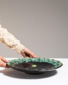 Mid-Century Modern Ceramic Bowl, Glazed Finish, Germany, 1970s Design