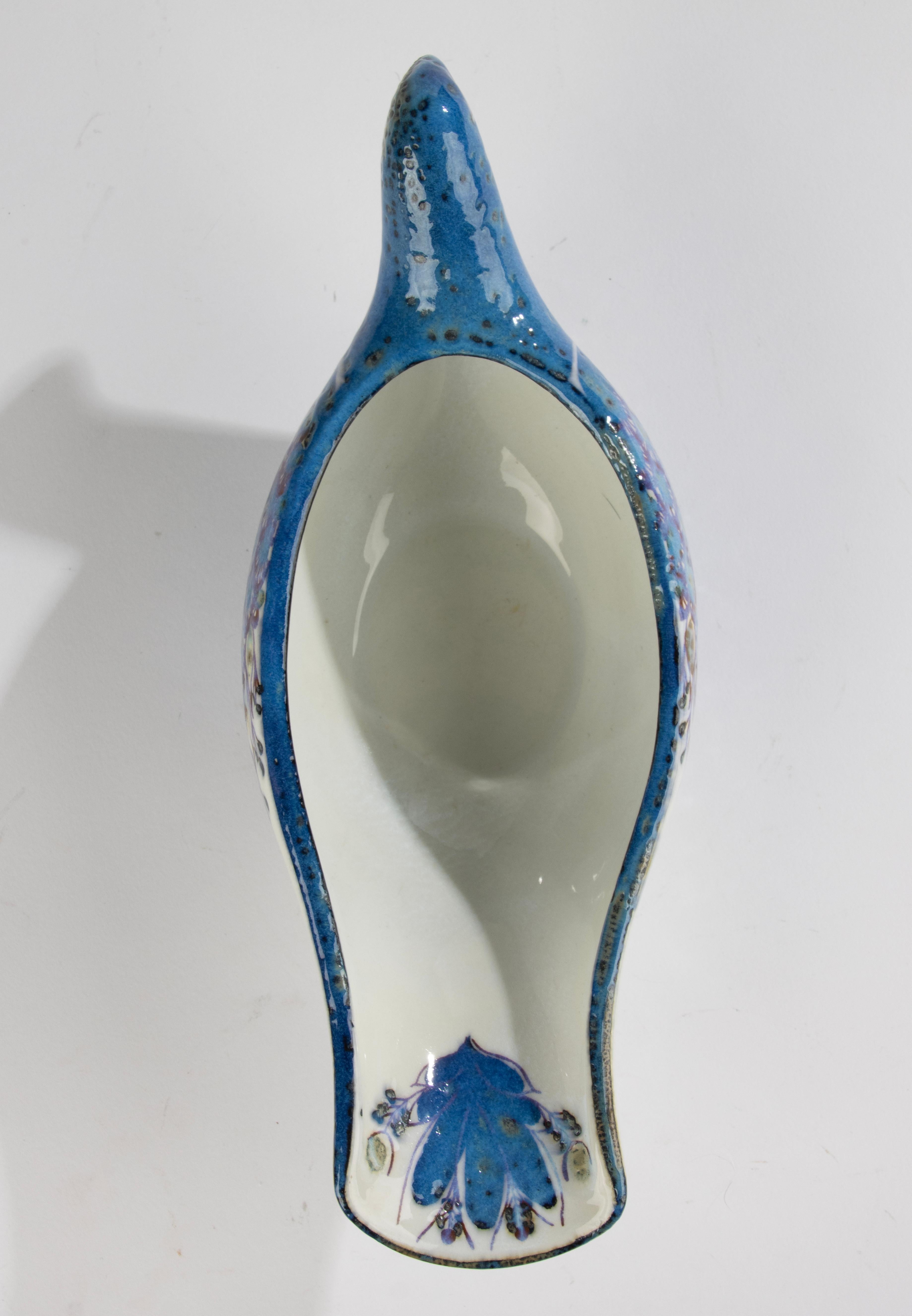 Moderne Keramikschale aus der Mitte des Jahrhunderts – Pfau – Royal Copenhagen – Berte Jessen im Zustand „Gut“ im Angebot in Casteren, Noord-Brabant