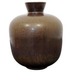 Vase bol en céramique moderne du milieu du siècle dernier signé Berndt Friberg gris émaillé Hare, années 1960