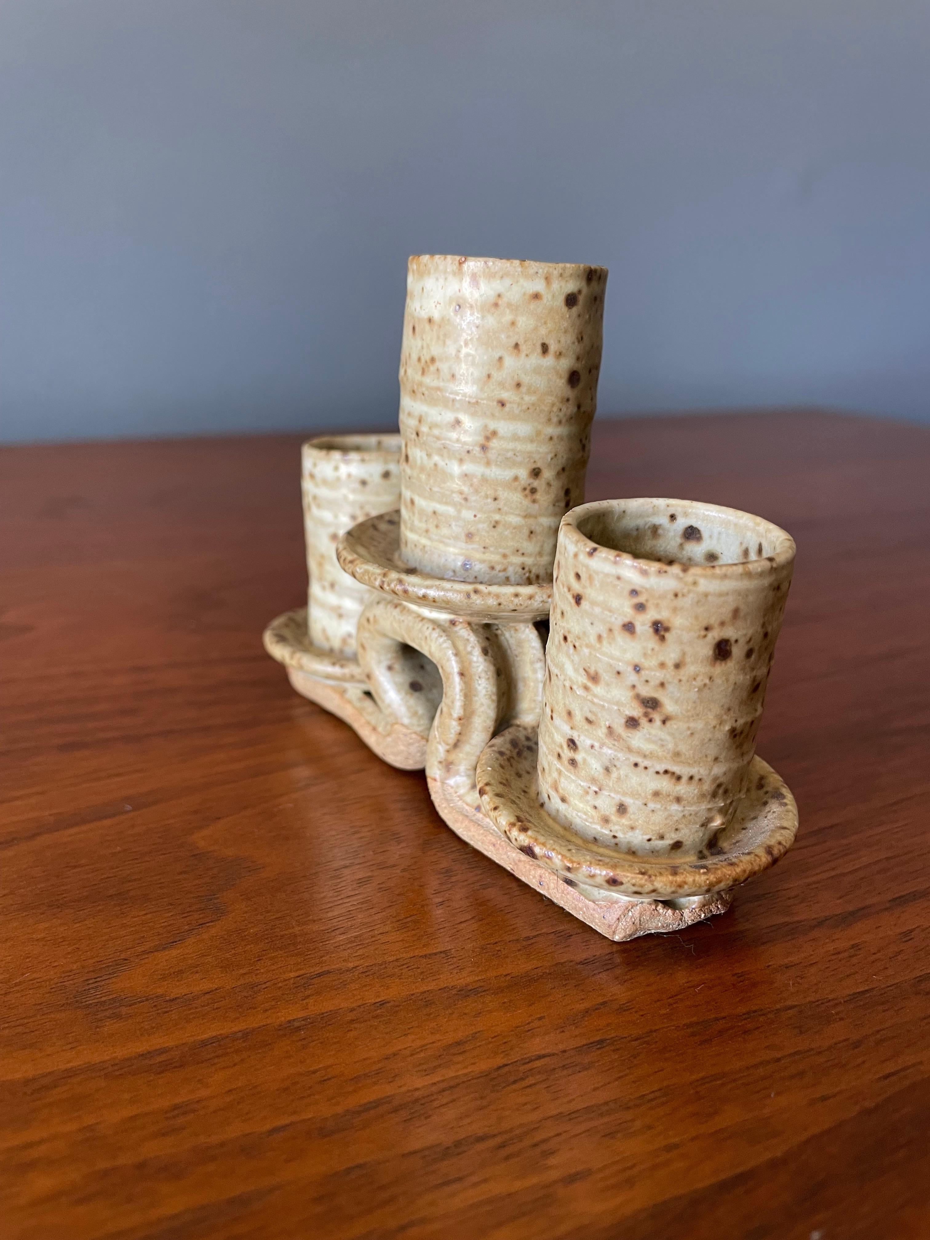 American Mid-Century Modern Ceramic Candelabra