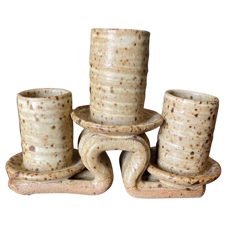 Mid-Century Modern Ceramic Candelabra For Sale