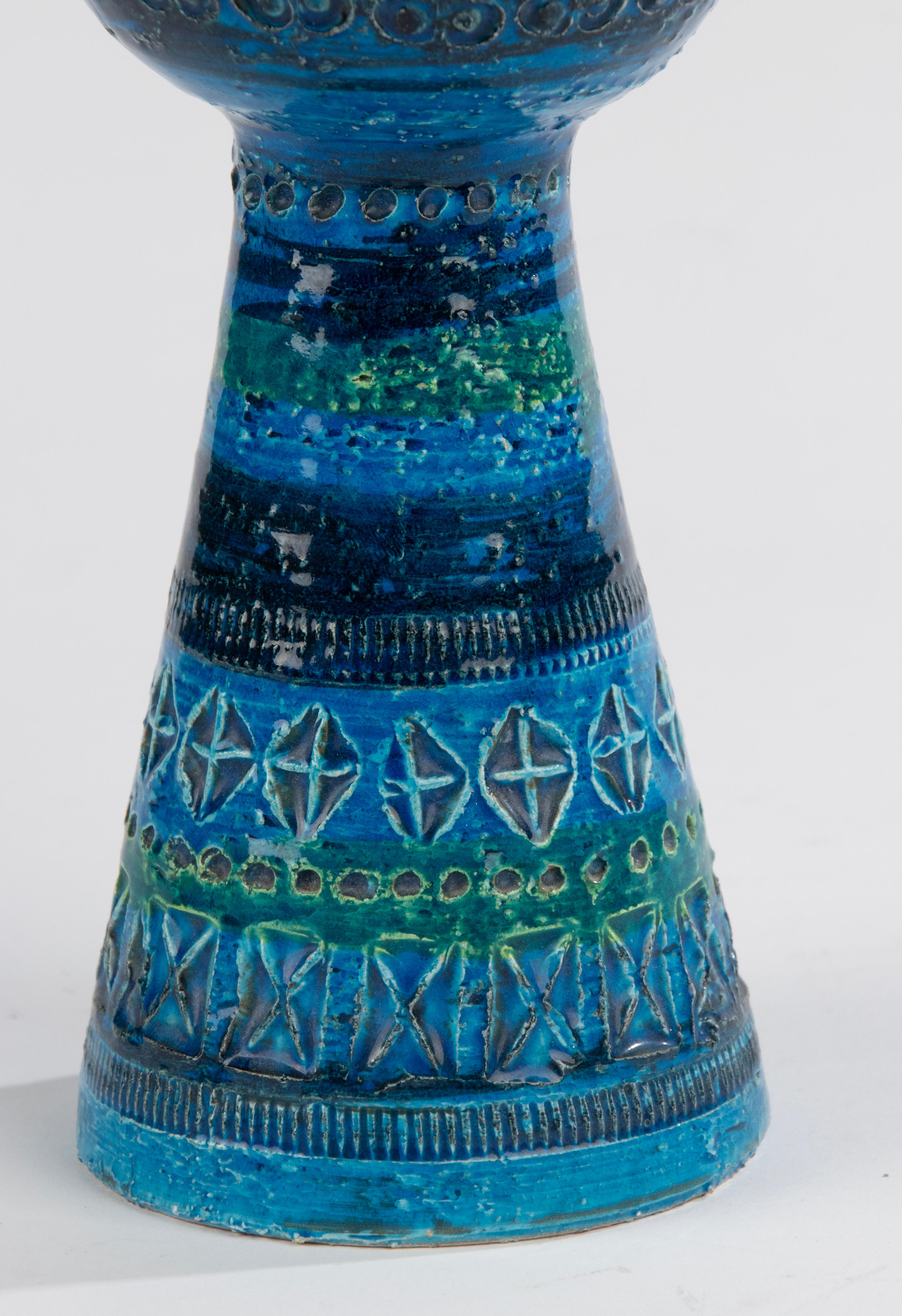 Milieu du XXe siècle  Porte-bougies en céramique moderne du milieu du siècle dernier, attribuée à Bitossi Aldo Londi en vente