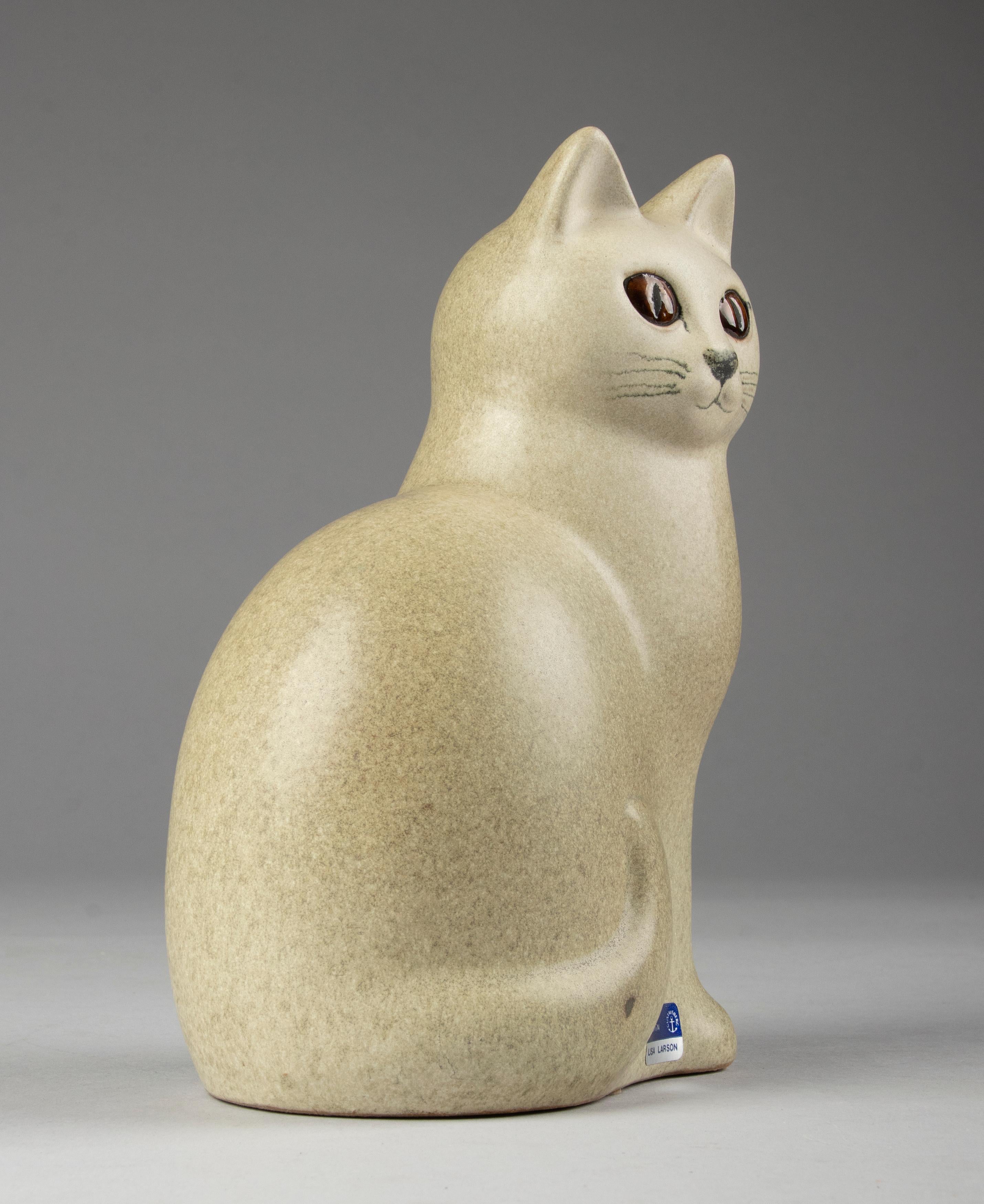 Mid-Century Modern Ceramic Cat by Gustavsberg Designed by Lisa Larson Studio 4