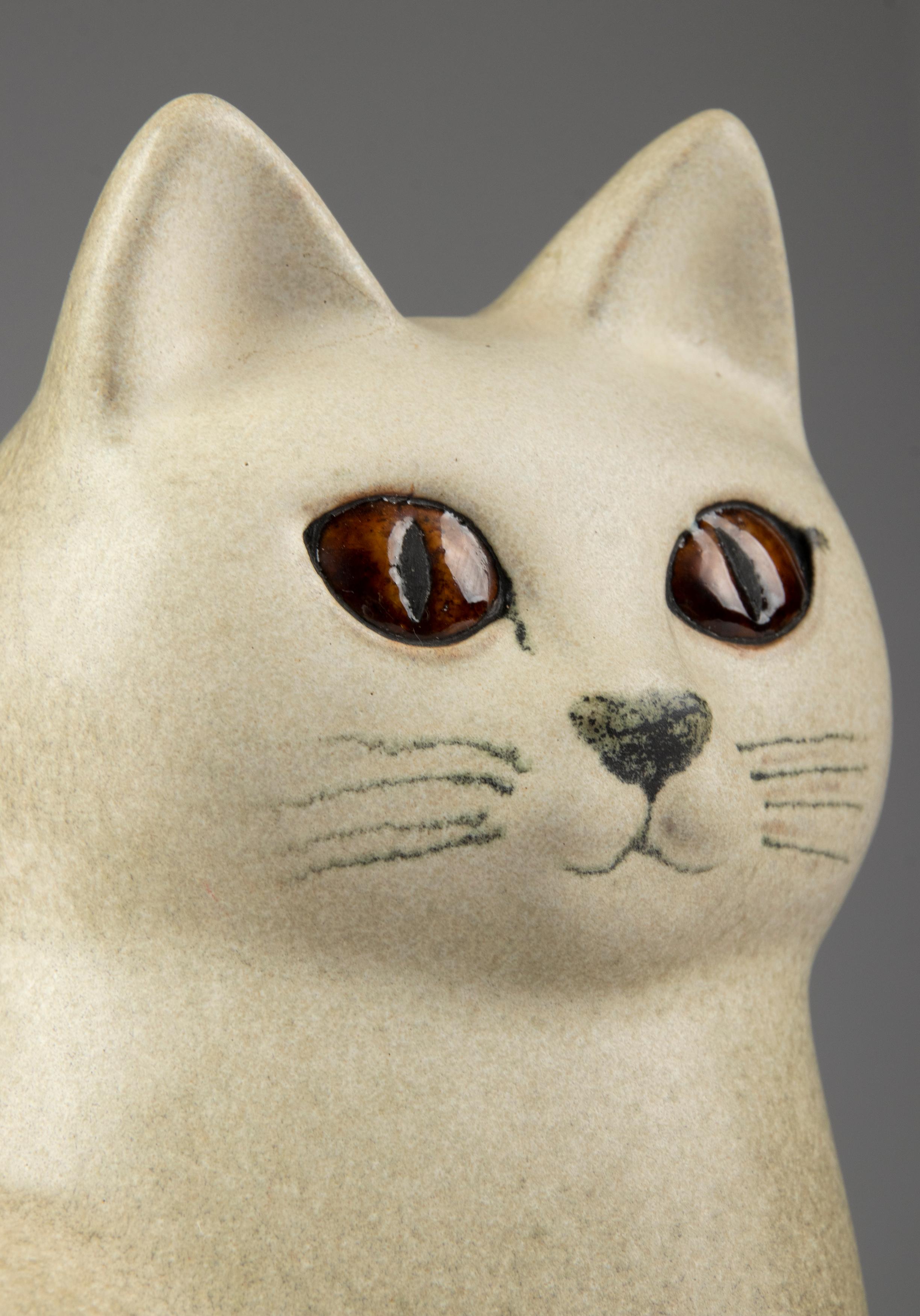 Mid-Century Modern Ceramic Cat by Gustavsberg Designed by Lisa Larson Studio 5