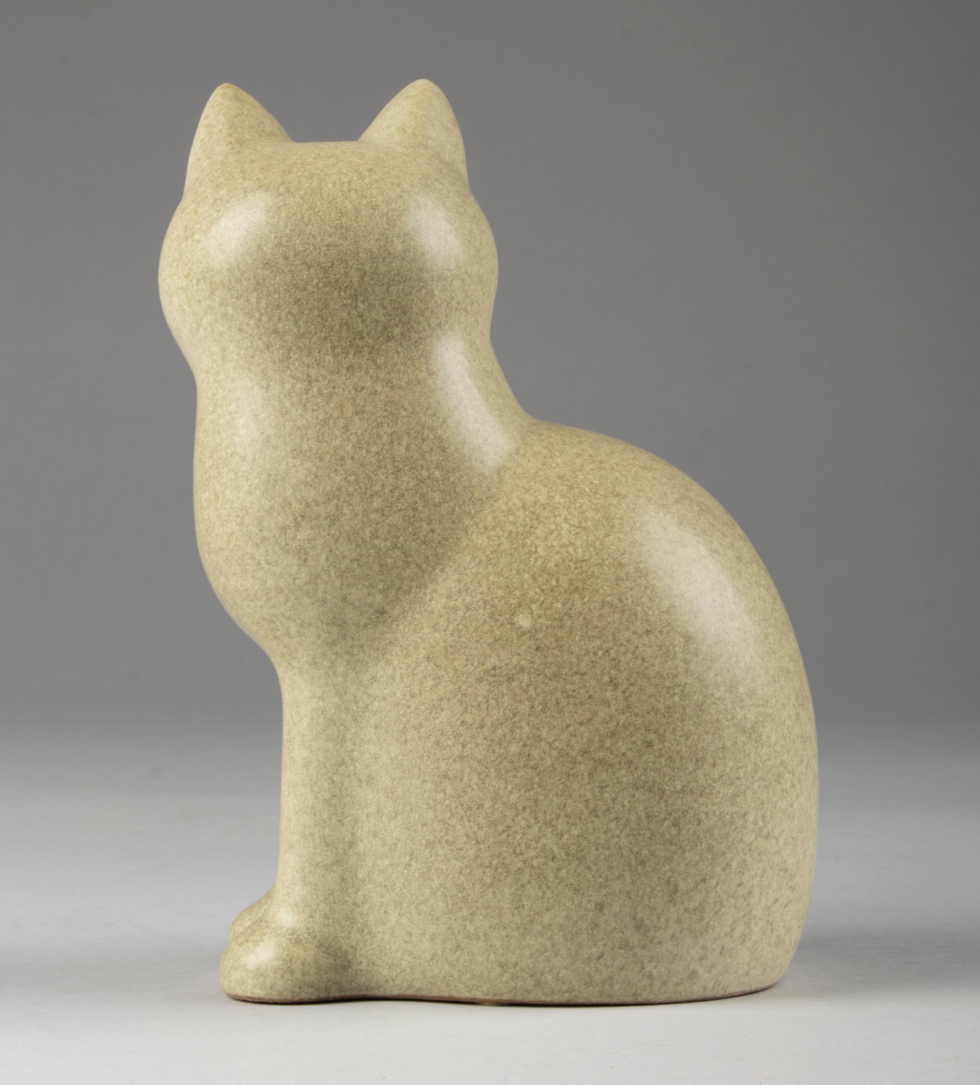 Mid-Century Modern Ceramic Cat by Gustavsberg Designed by Lisa Larson Studio 6