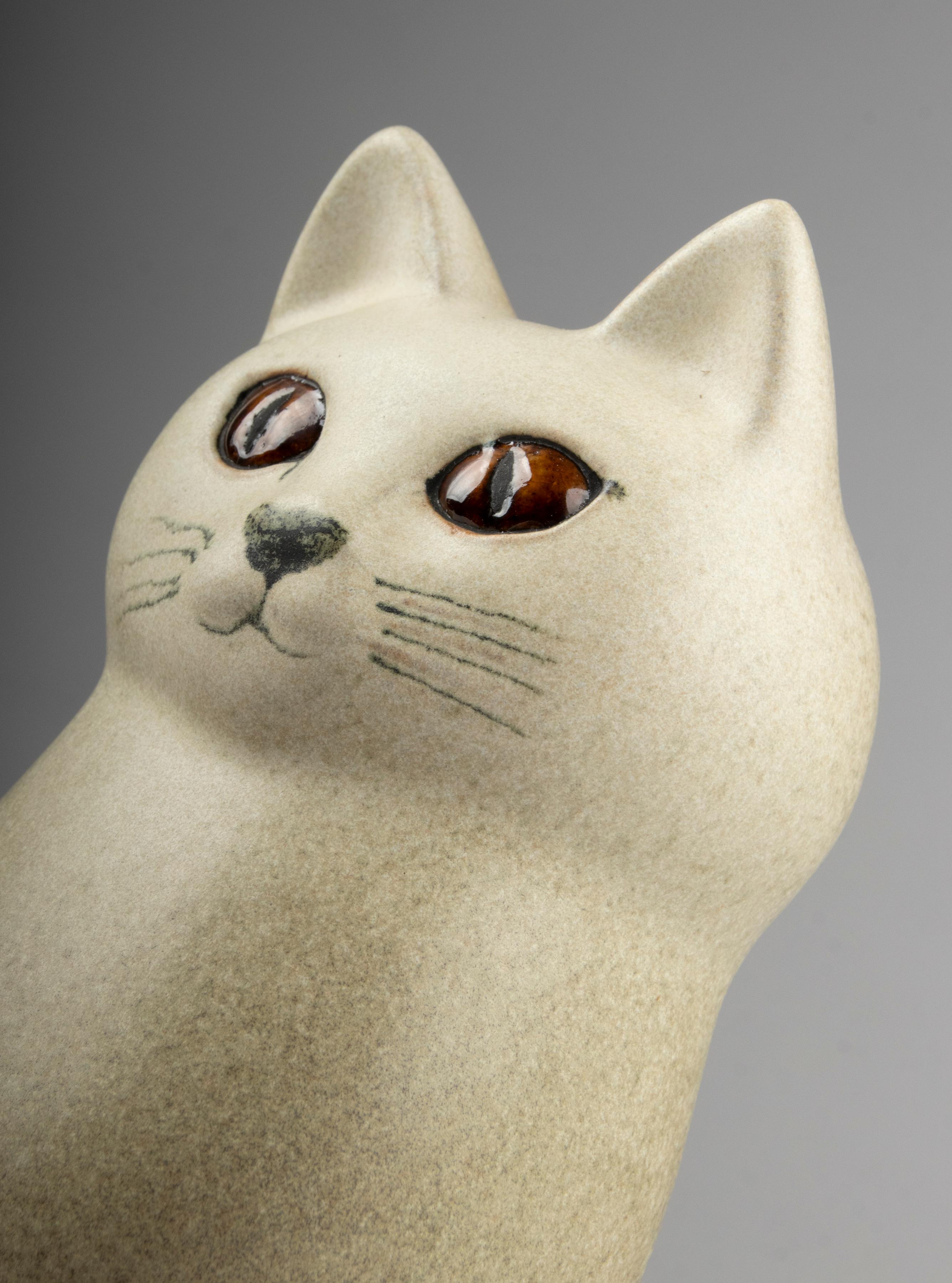 Mid-Century Modern Ceramic Cat by Gustavsberg Designed by Lisa Larson Studio 9