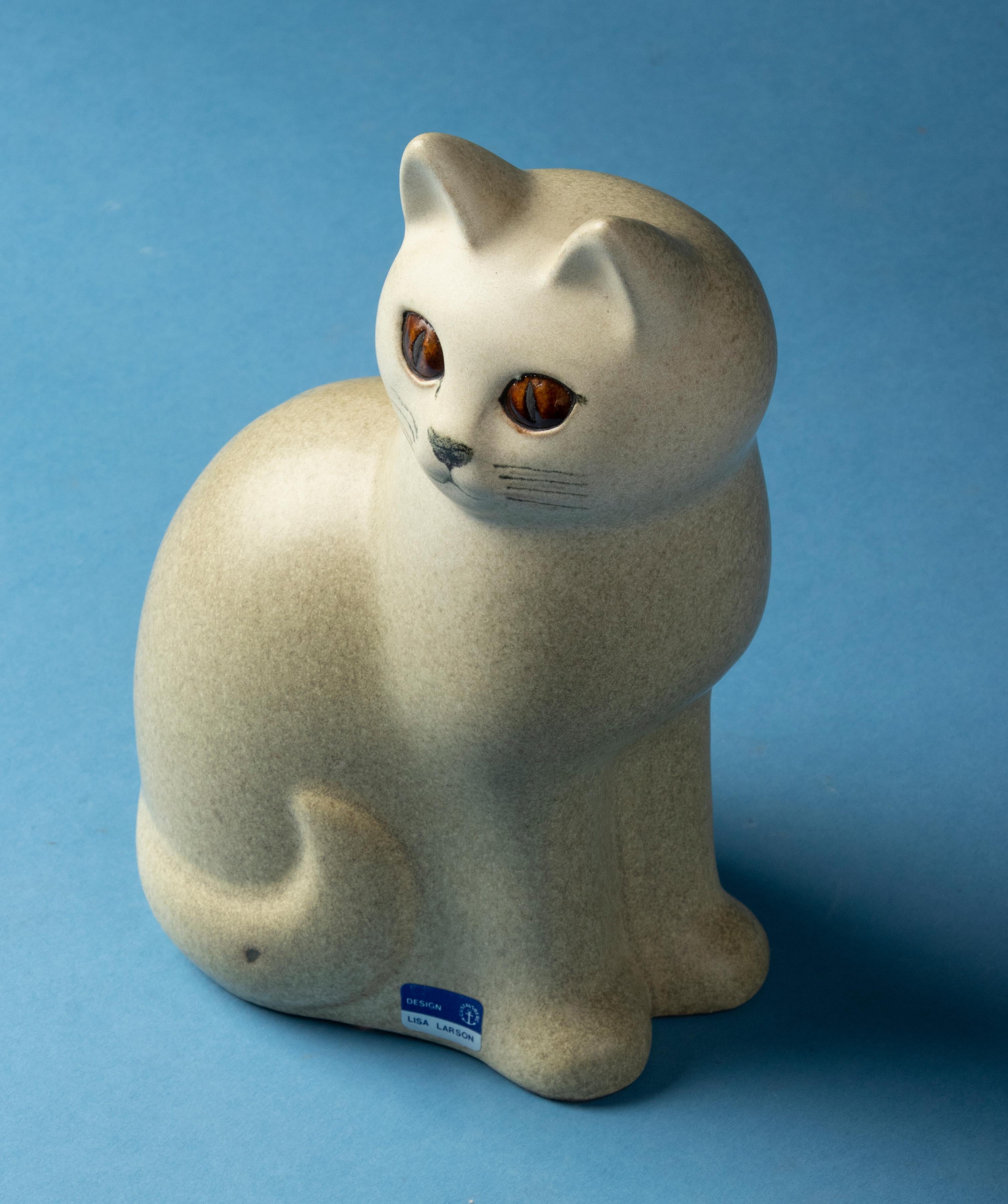 Mid-Century Modern Ceramic Cat by Gustavsberg Designed by Lisa Larson Studio 10