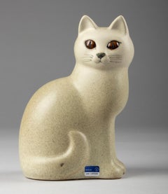Mid-Century Modern Ceramic Cat by Gustavsberg Designed by Lisa Larson Studio