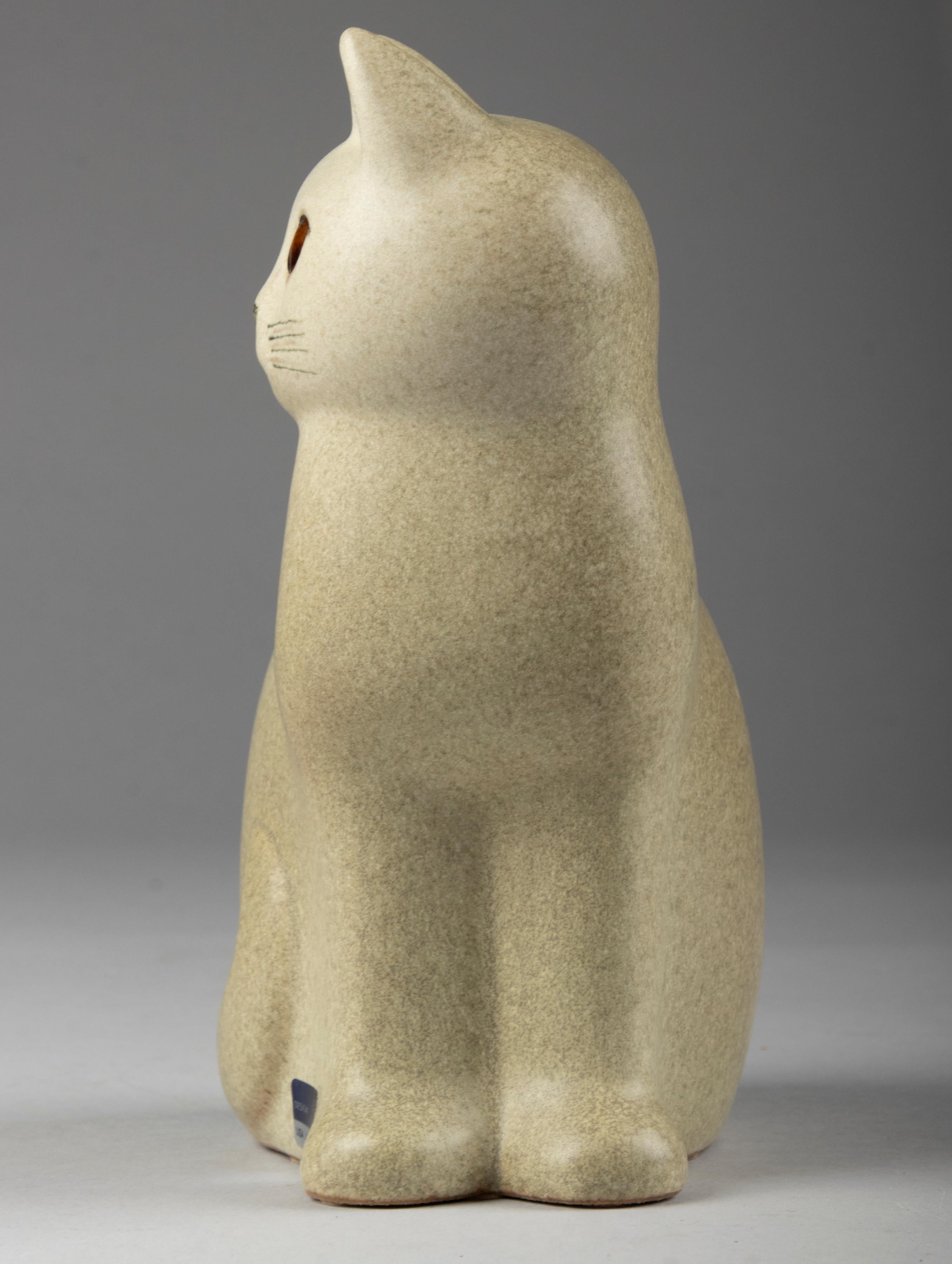 Hand-Crafted Mid-Century Modern Ceramic Cat by Gustavsberg Designed by Lisa Larson Studio