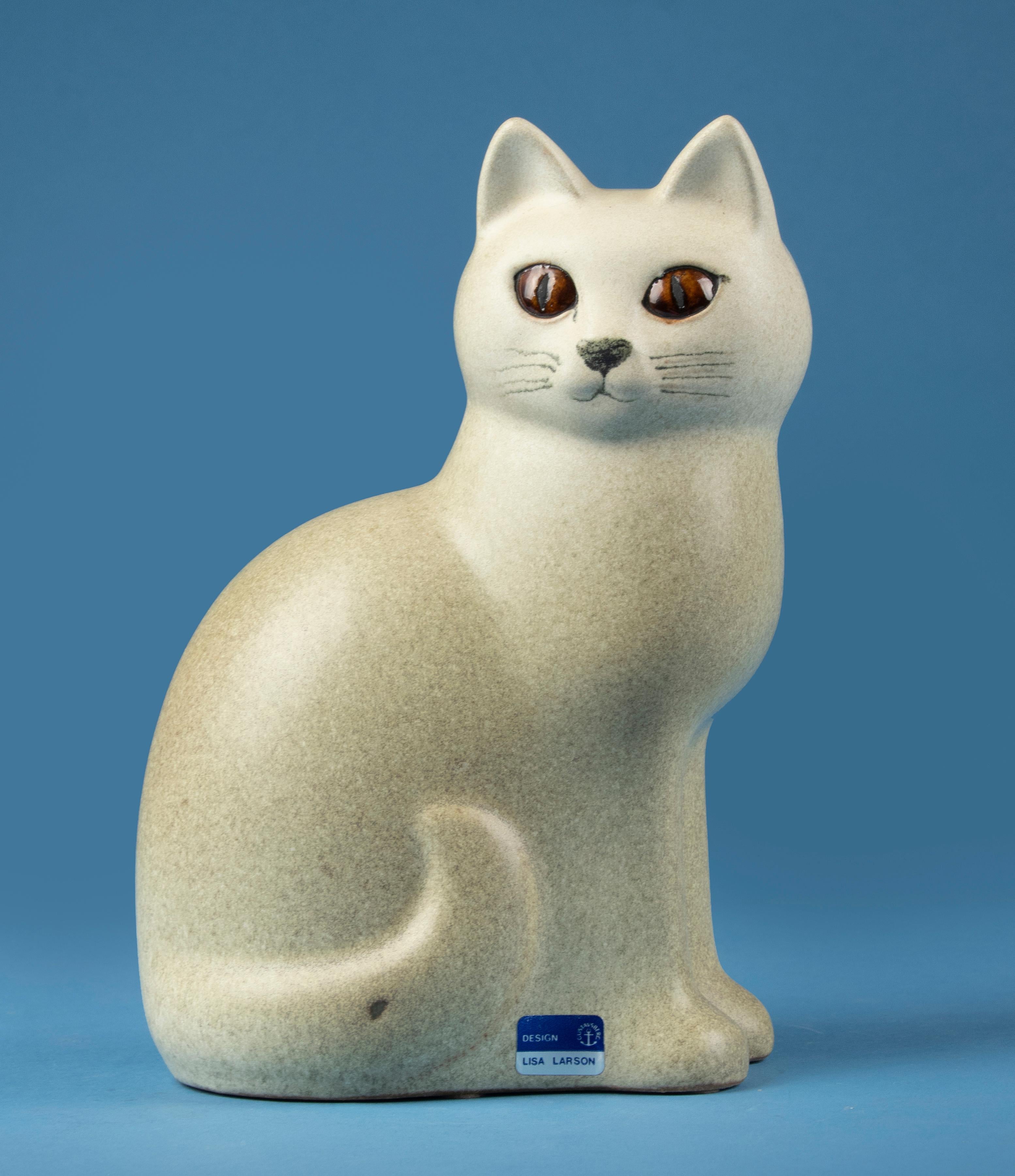 Mid-Century Modern Ceramic Cat by Gustavsberg Designed by Lisa Larson Studio 2