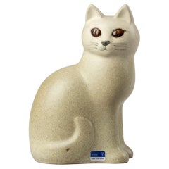 Vintage Mid-Century Modern Ceramic Cat by Gustavsberg Designed by Lisa Larson Studio