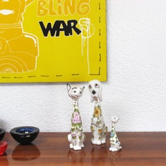 Mid-Century Modern Ceramic Cat Figurines and a Dog, Italy, 1970s