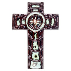 Retro Mid-Century Modern Ceramic Cross