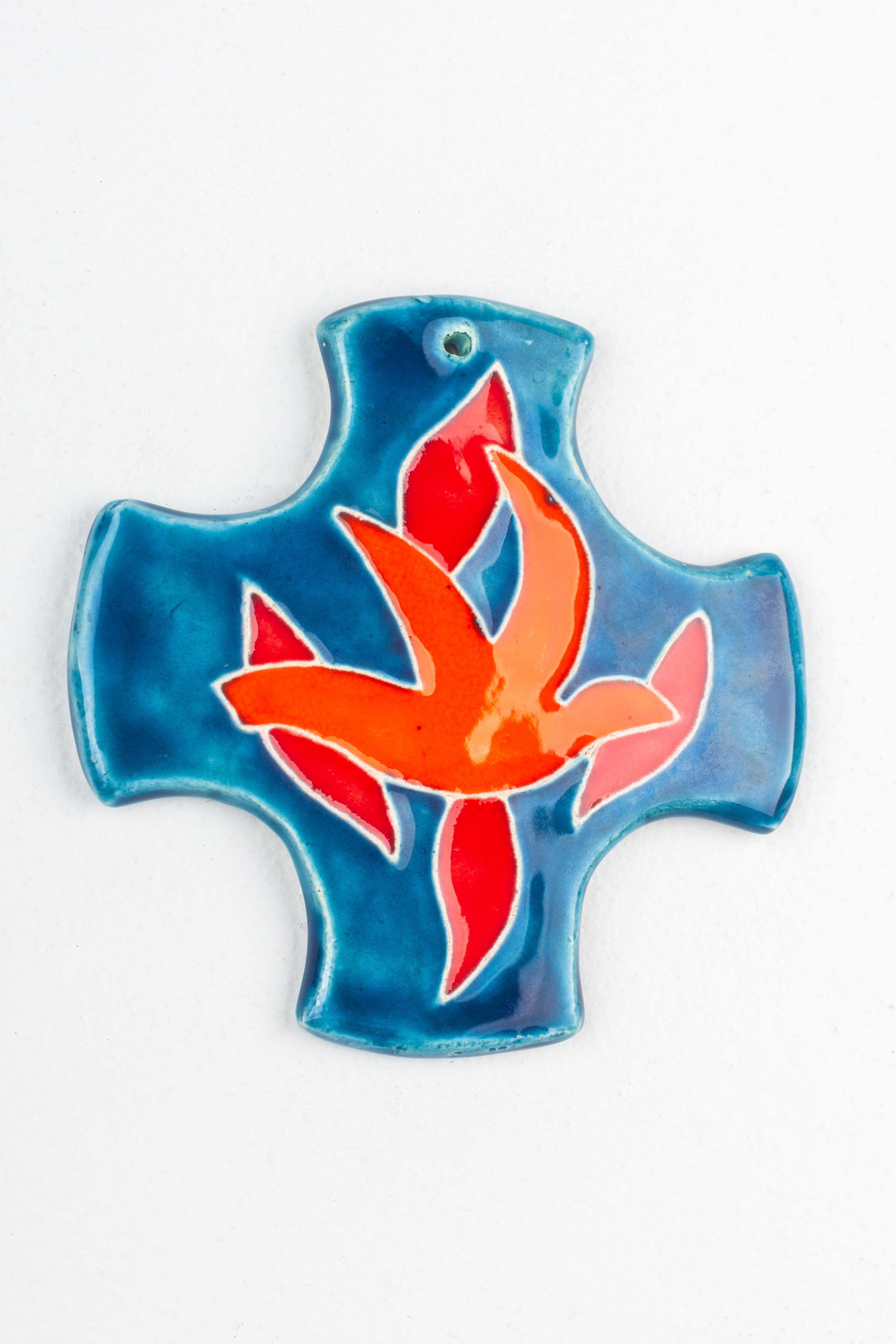 Modernes Keramikkreuz mit abstraktem Motiv aus der Mitte des Jahrhunderts im Angebot 2