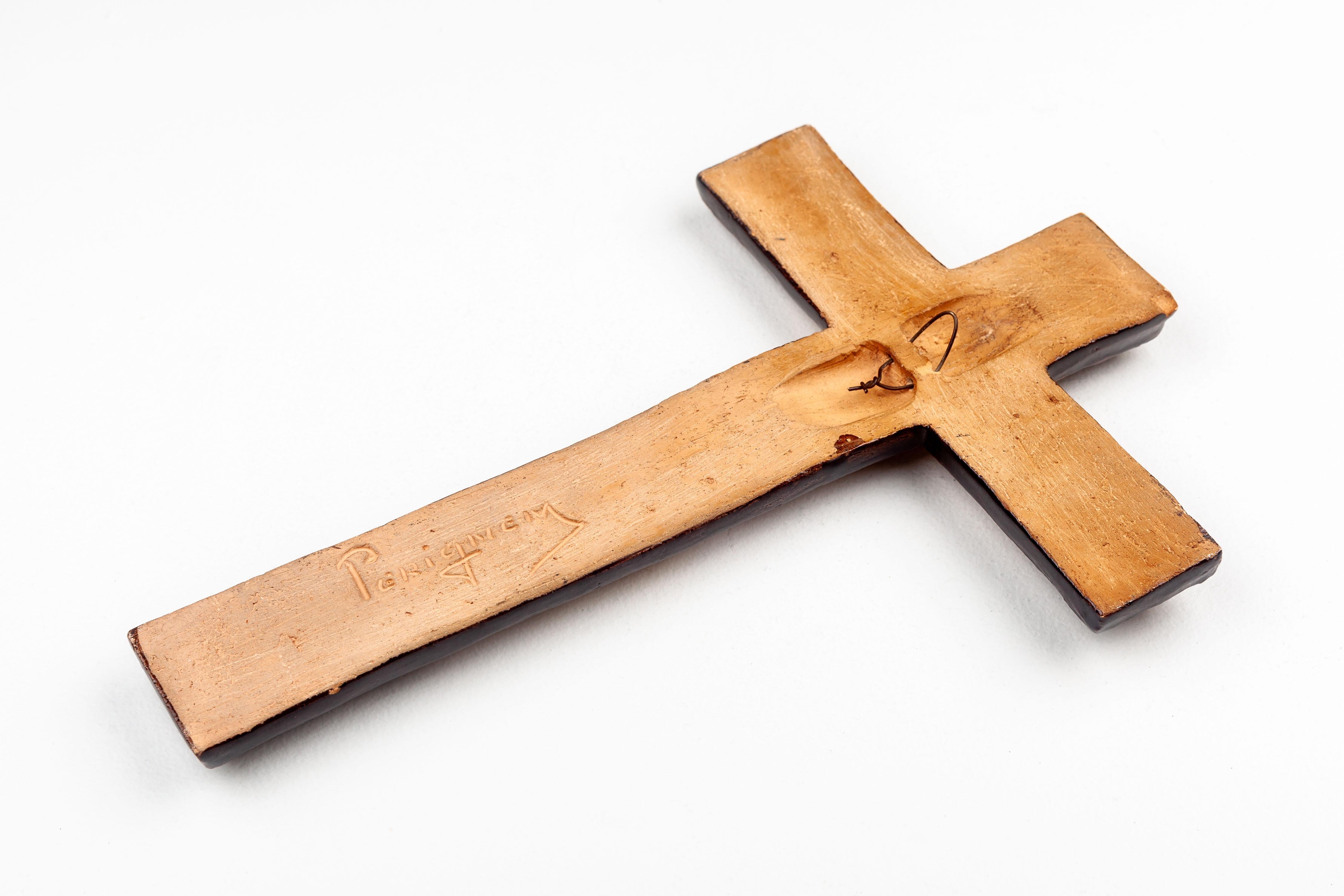 Mid-Century Modern Ceramic Crucifix For Sale 5