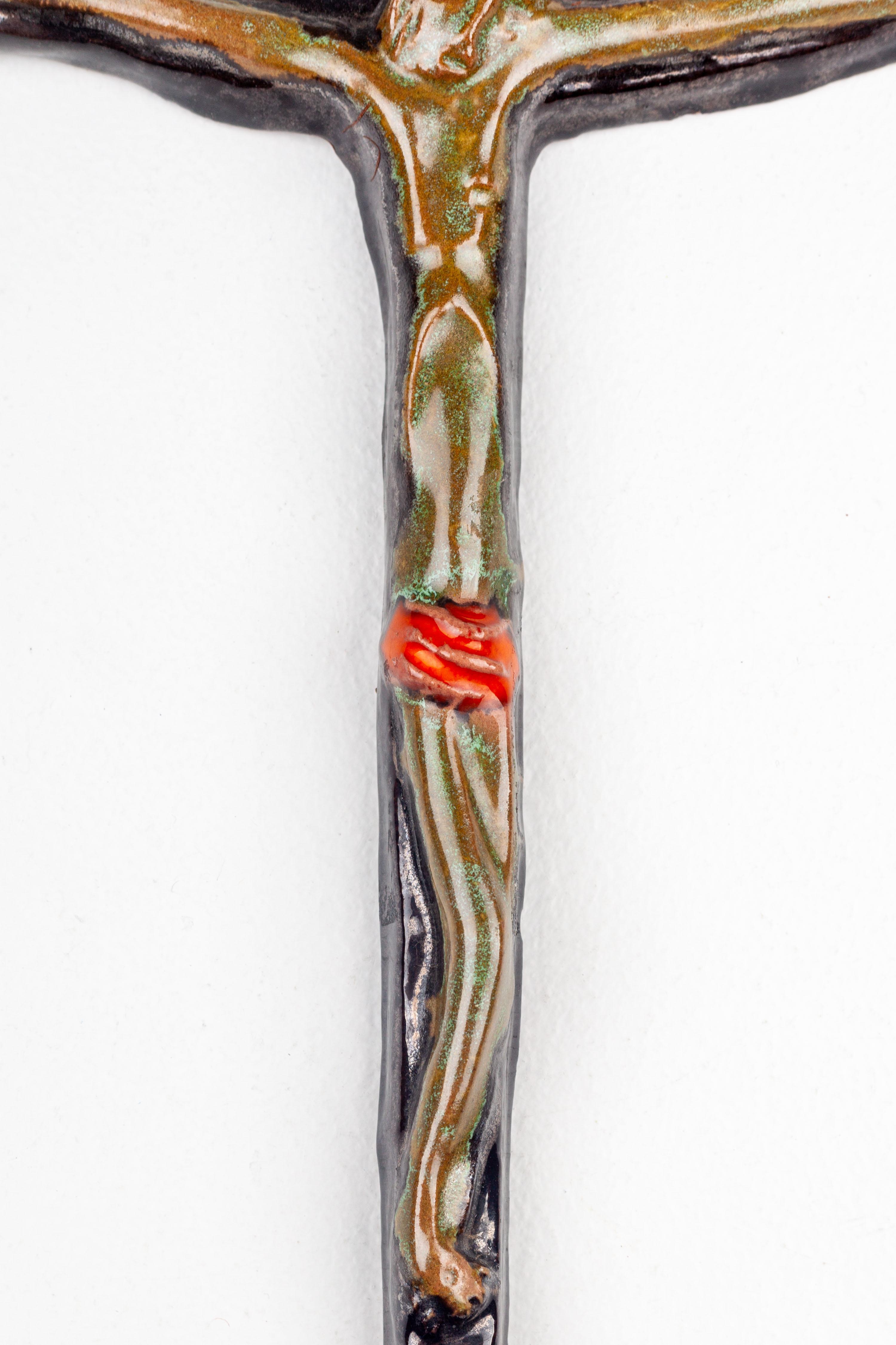 Mid-Century Modern Ceramic Crucifix For Sale 12